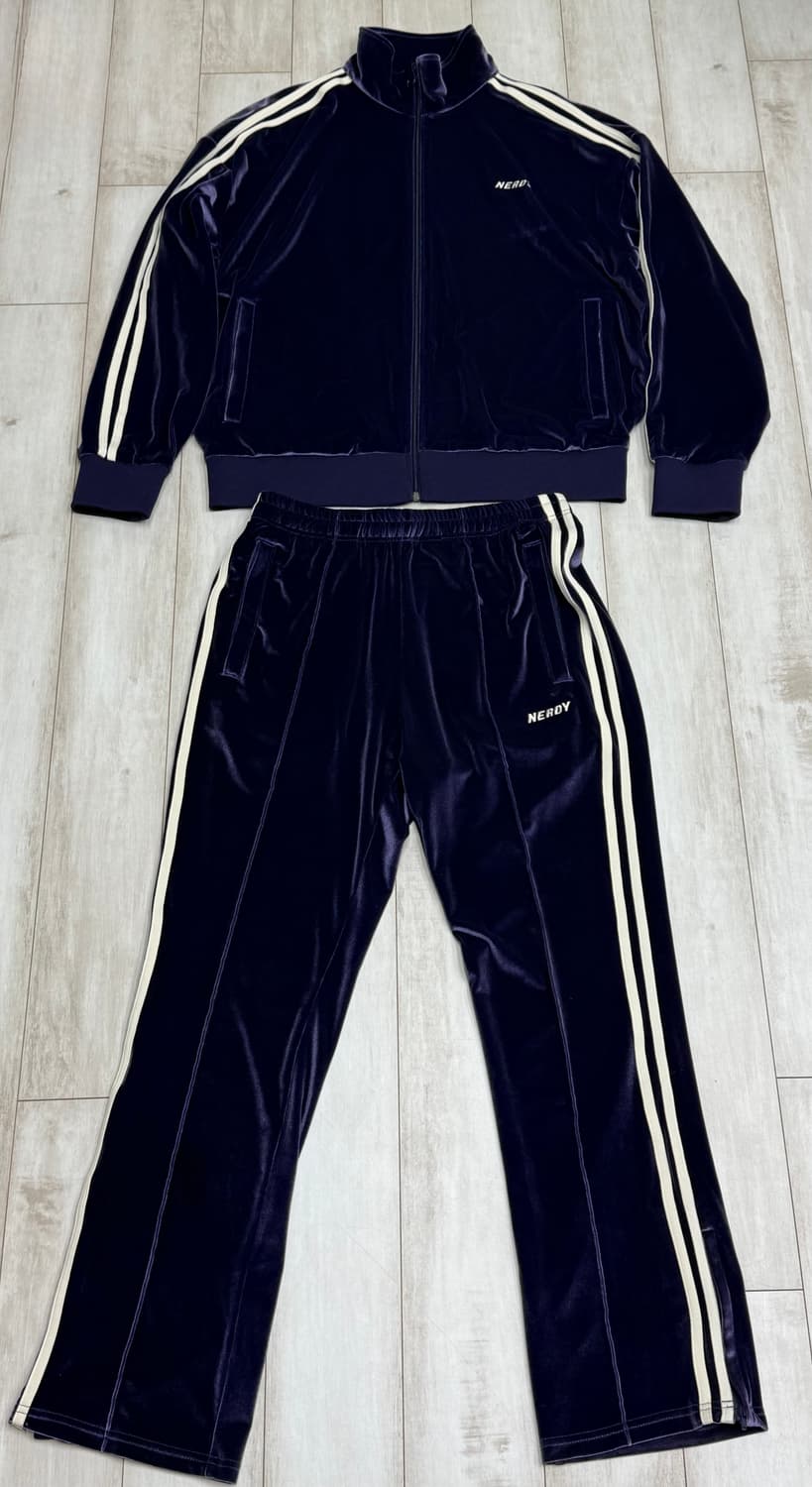 널디 벨벳 퍼플 트랙탑 져지&팬츠 셋업세트 L/M 상품이미지1