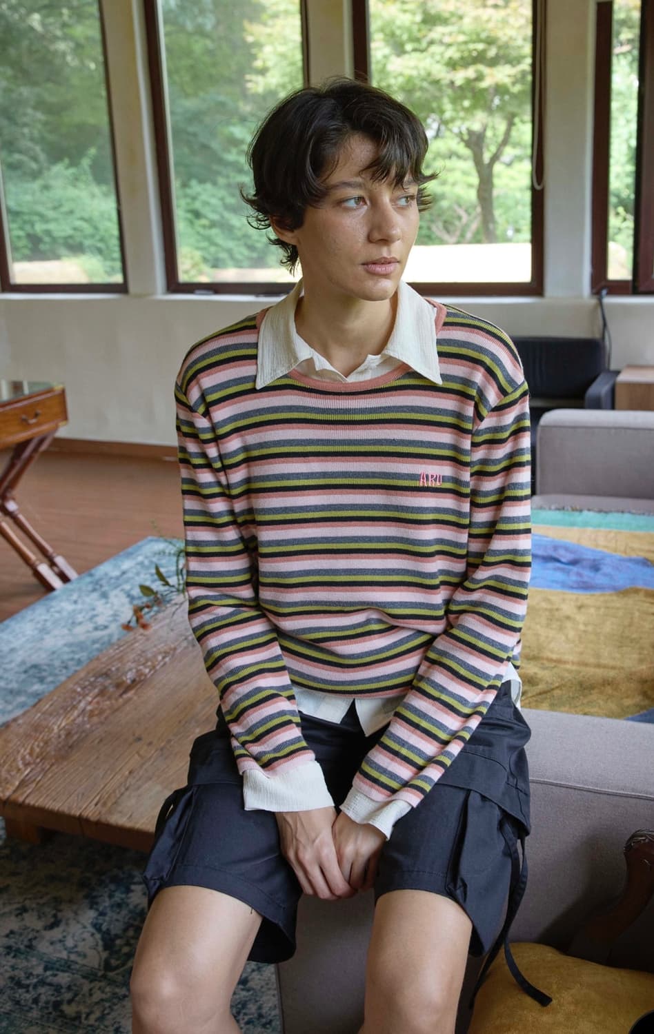 아유서울 멀티 스트라이프 니트 상품이미지1