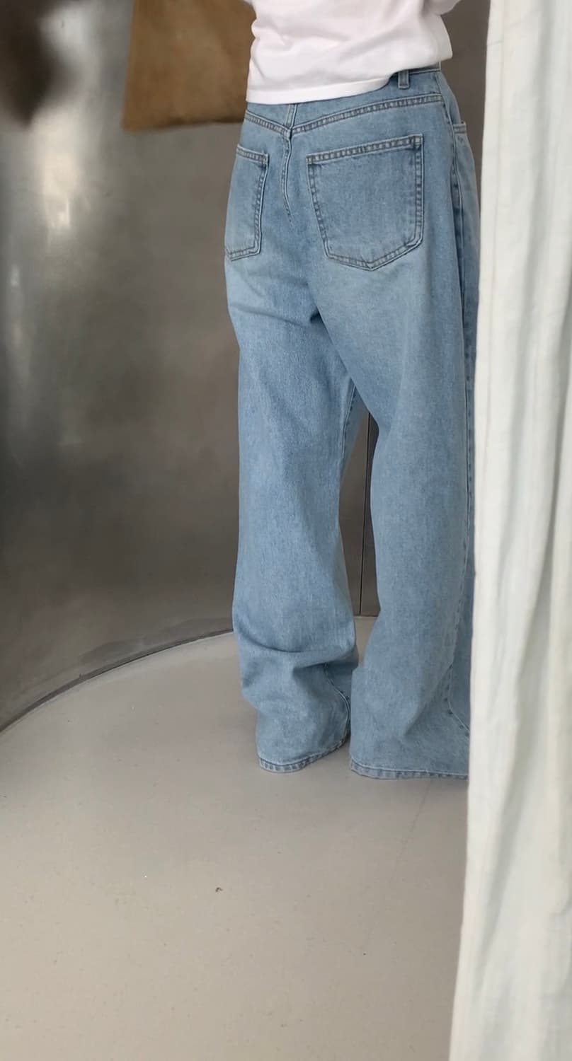 새상품 와이드 연청데님 상품이미지3