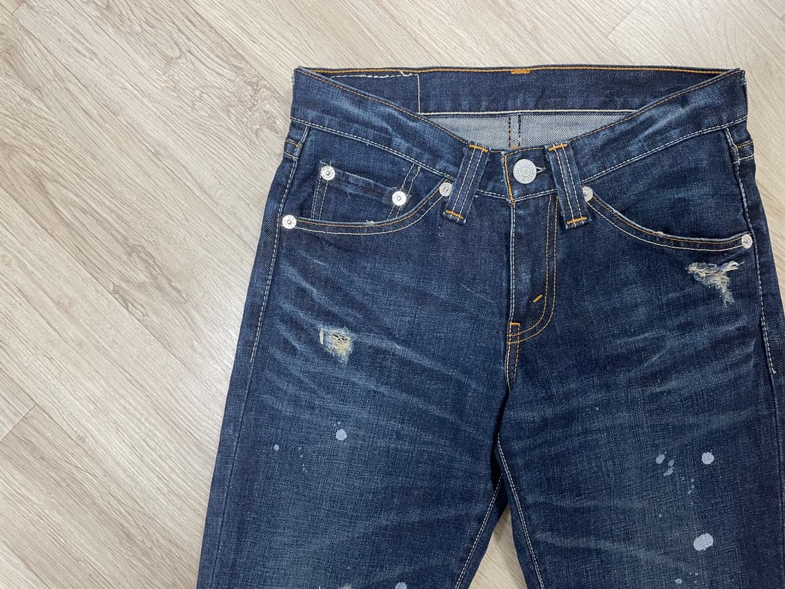 29) 00's 리바이스 재팬 여성 진청워싱 페인팅 데님 부츠컷 상품이미지5
