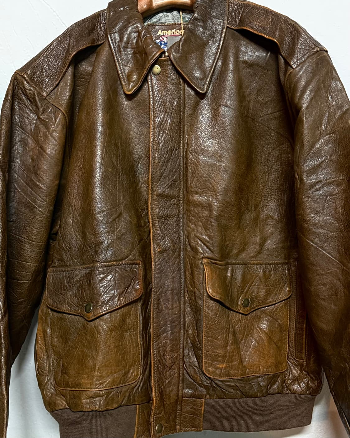 아메리칸 하이드& 레더 레더 봄버 자켓 XL 상품이미지4