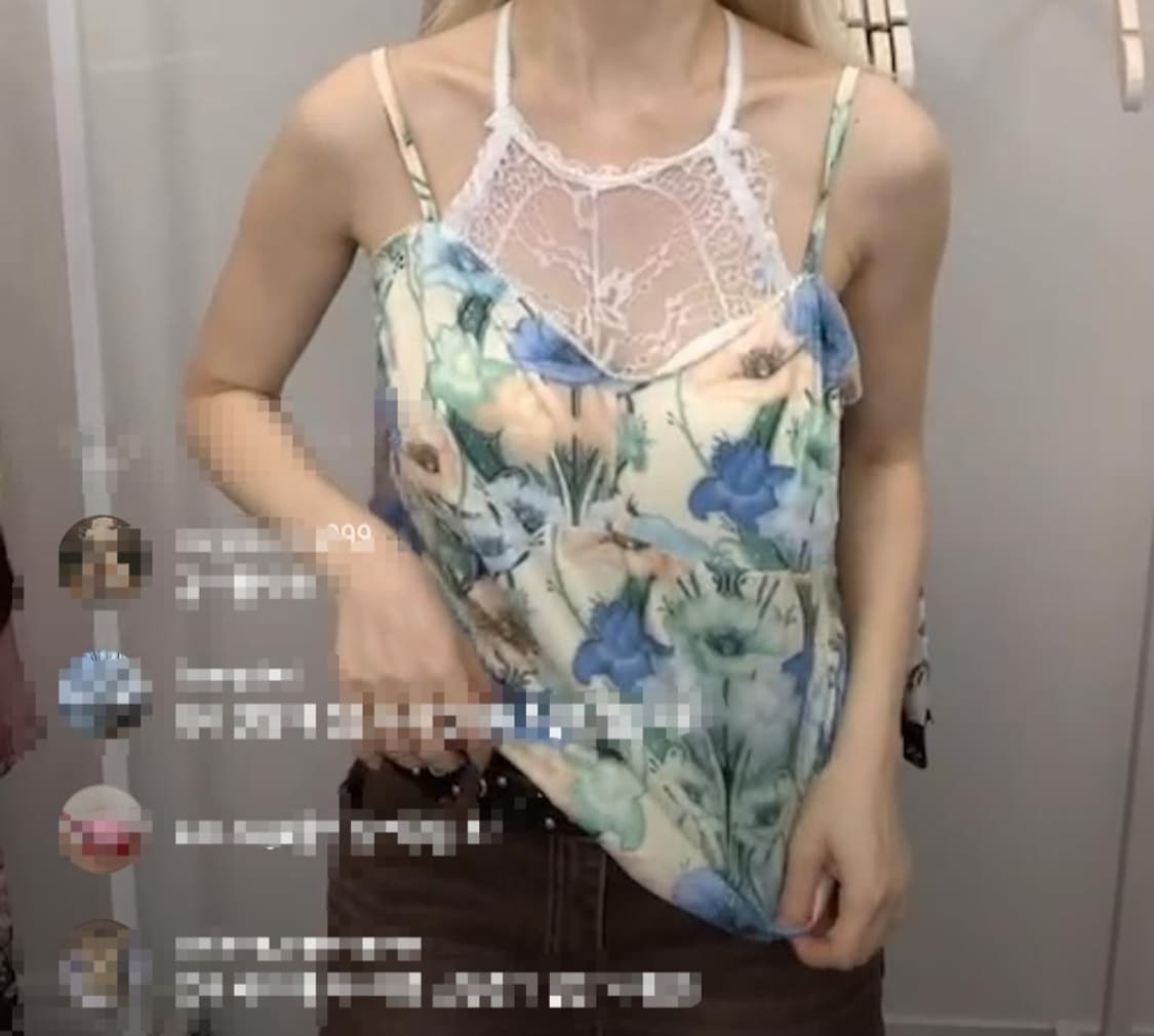 실크 아이보리 플라워 나시 상품이미지4
