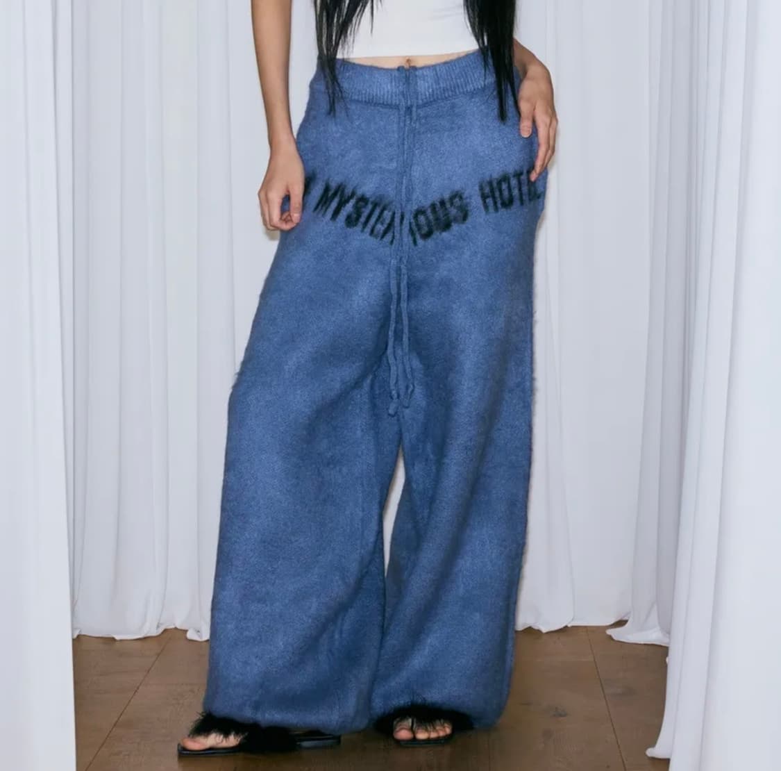 미스테리어스호텔 HOTEL KNIT PANTS 블루 상품이미지1