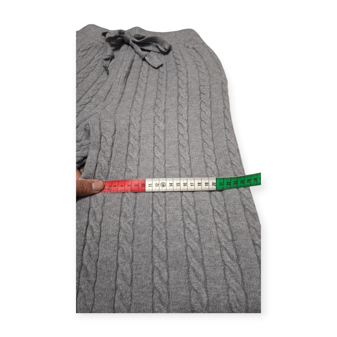 니트 밴딩 조거팬츠 케이블 패턴 그레이 트레이닝 팬츠 남녀공용 원사이즈 상품이미지4