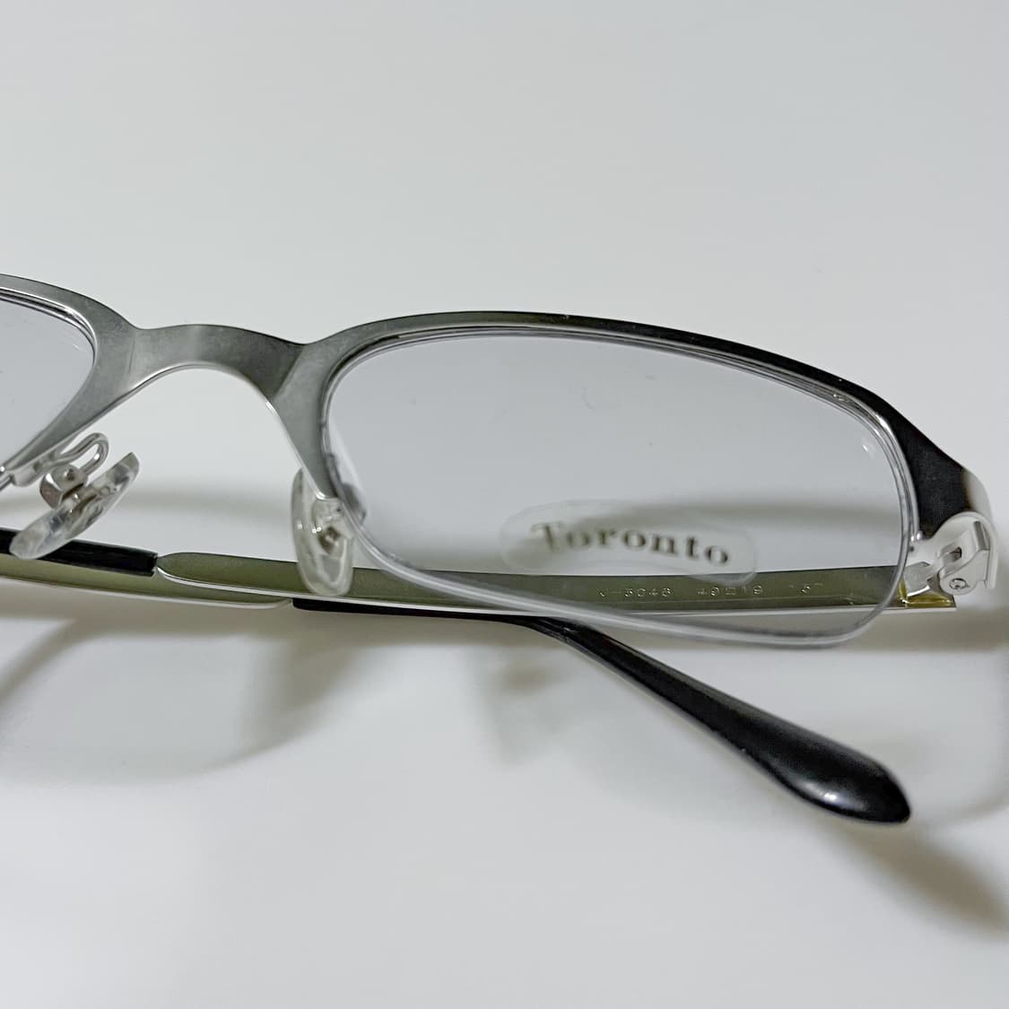 빈티지 실버 무광 반무테 안경 상품이미지3