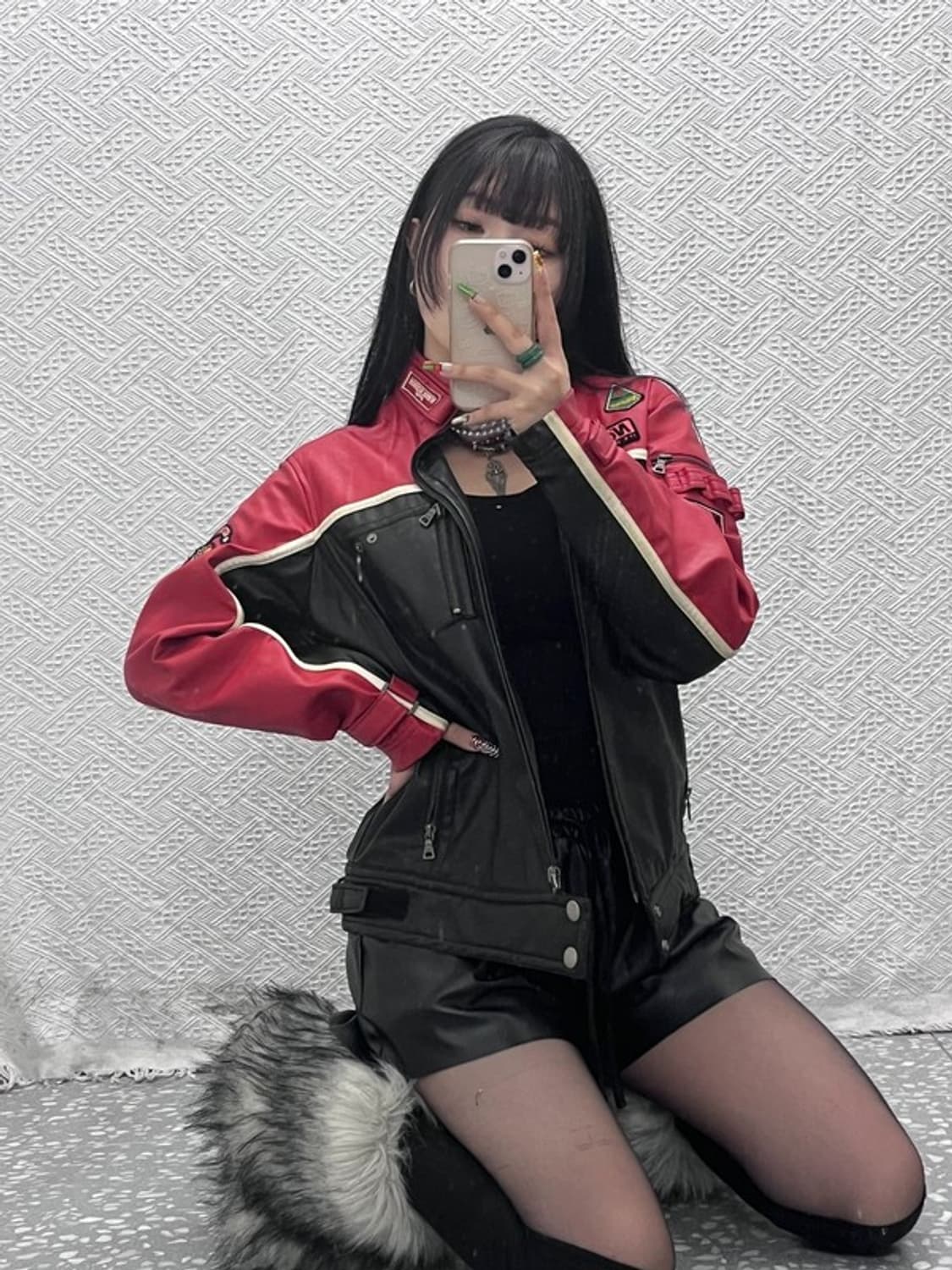 N'GENE 엔진 스트릿 펑크 모터 레이싱 가죽자켓 95 C09453 상품이미지1