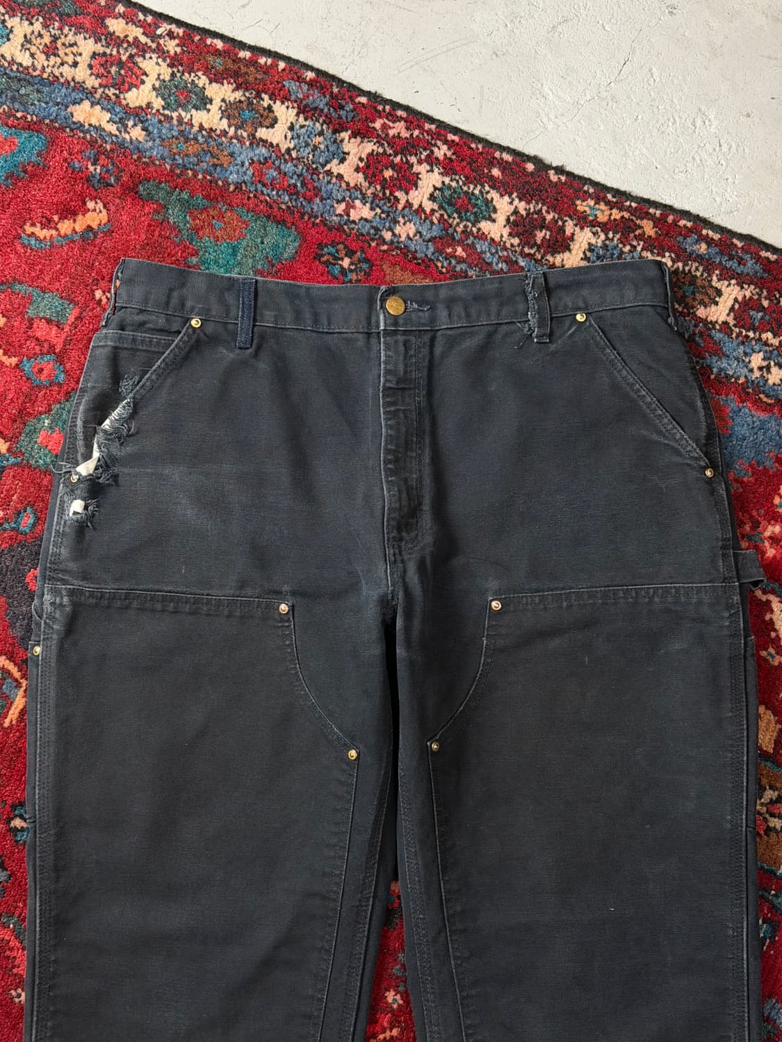 OG USA Made 칼하트 B01 더블니 블랙 칼하트 썩블니 카펜터 상품이미지5