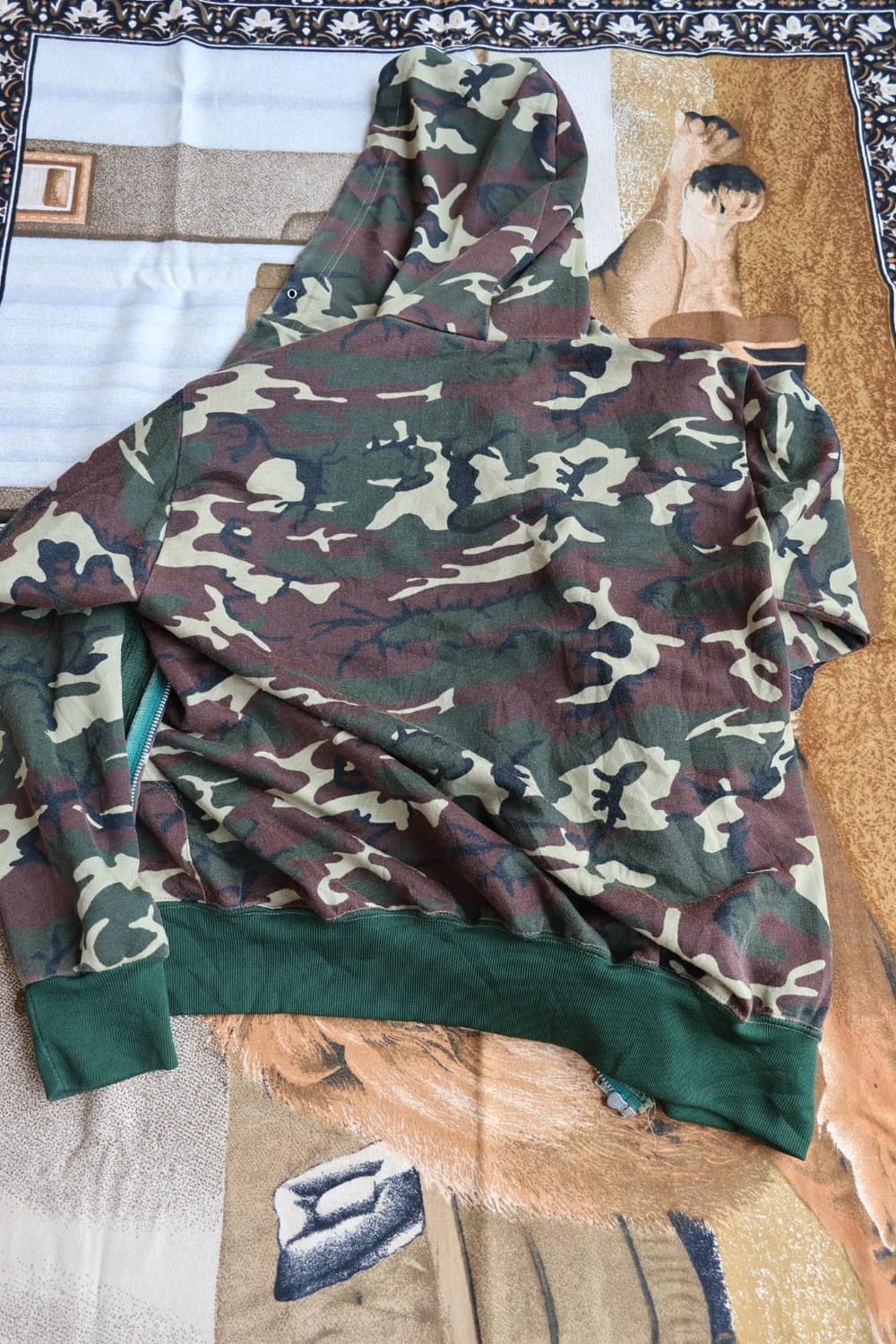 80s 우드랜드 써멀 카모 후드집업 상품이미지6