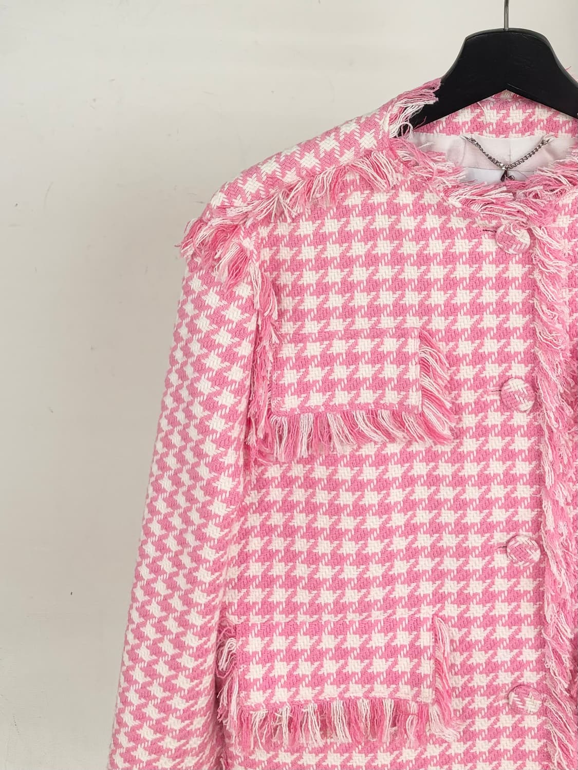 엠에스지엠 프린지 트림 하운드투스 트위드 자켓 상품이미지3