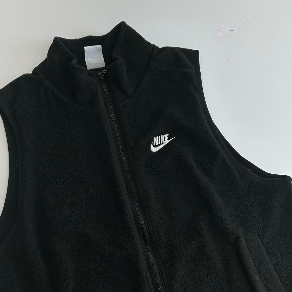 Nike 나이키 블랙 후리스 백 빅스우시 베스트 집업 상품이미지4