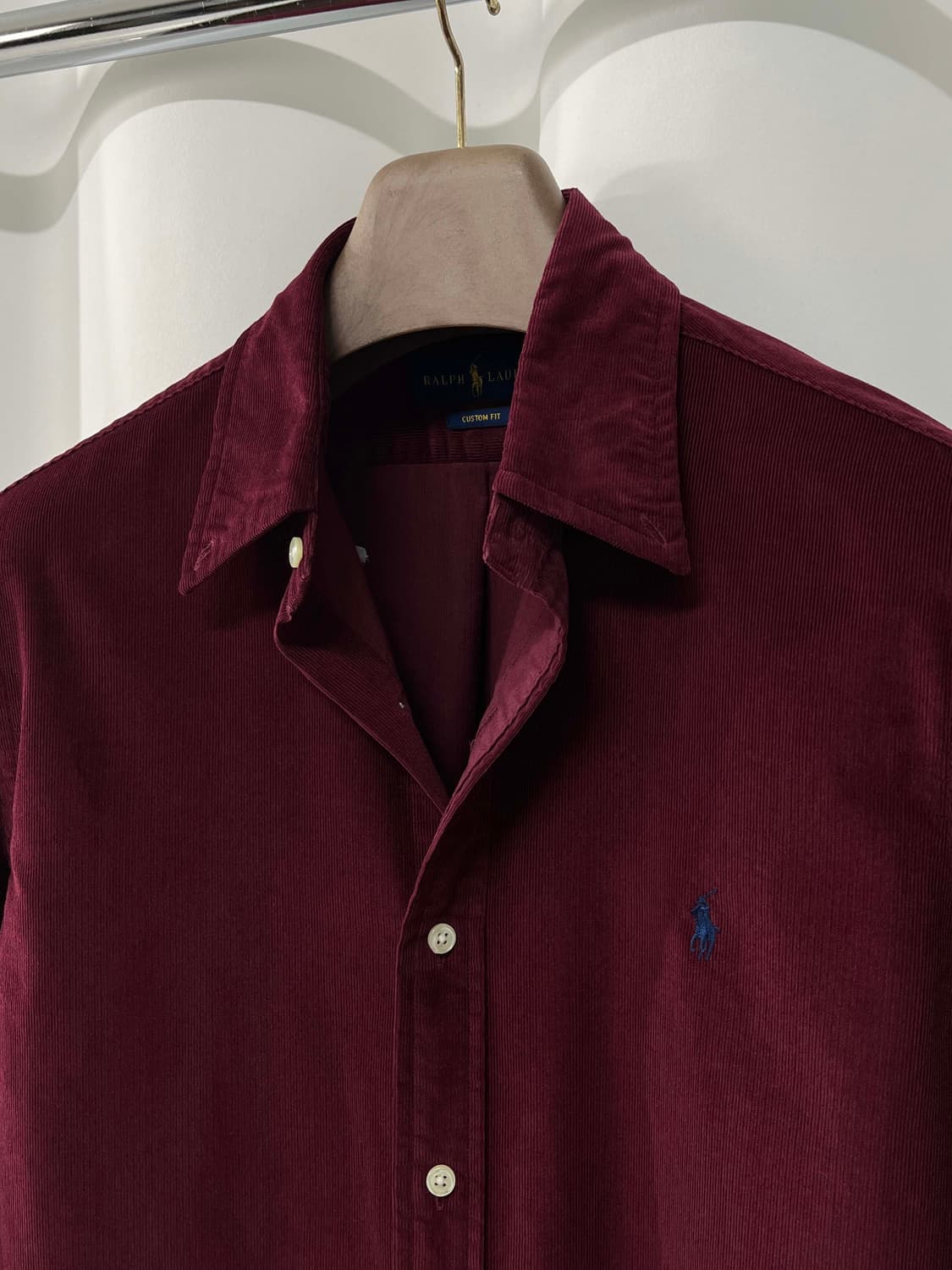 폴로 랄프로렌 버건디 마이크로 코듀로이 버튼다운 셔츠 상품이미지5