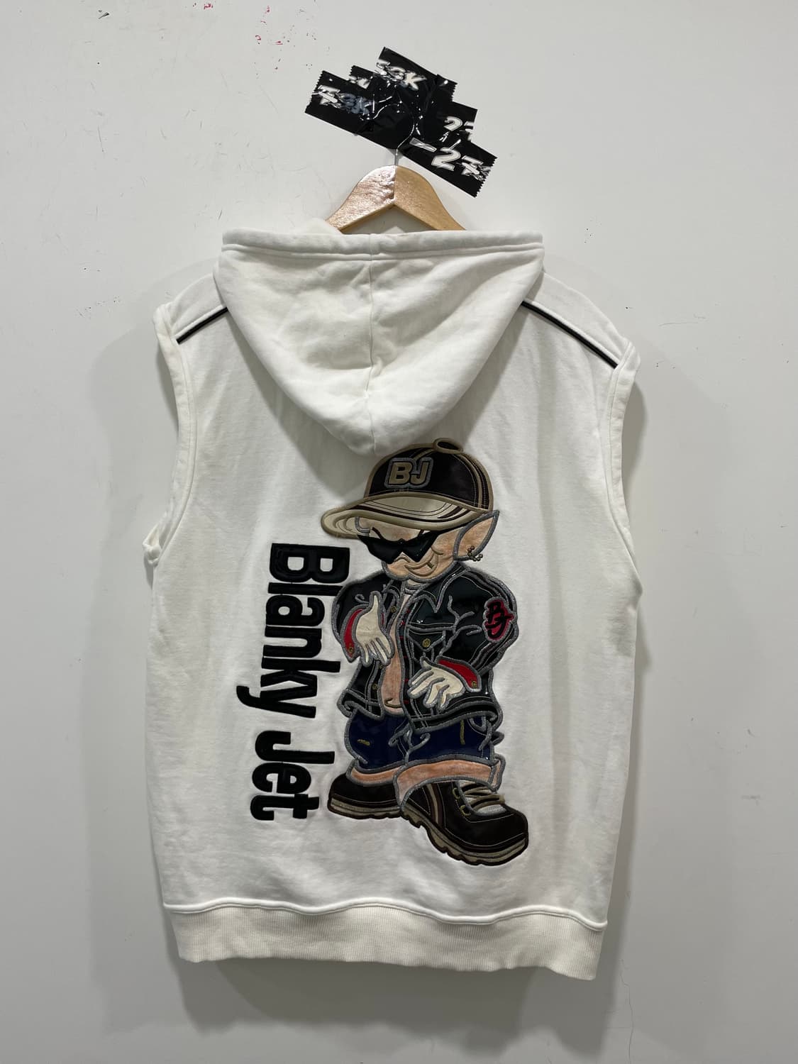 Blanky jet 올드스쿨 파이핑 에나멜 빅 로고 후드집업 상품이미지3