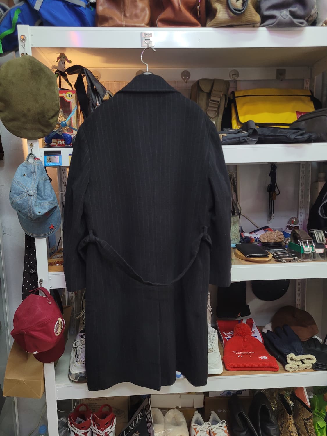 PARKLAND 파크랜드 블랙 스트라이프 롱 코트 모직 캐시미어 상품이미지2