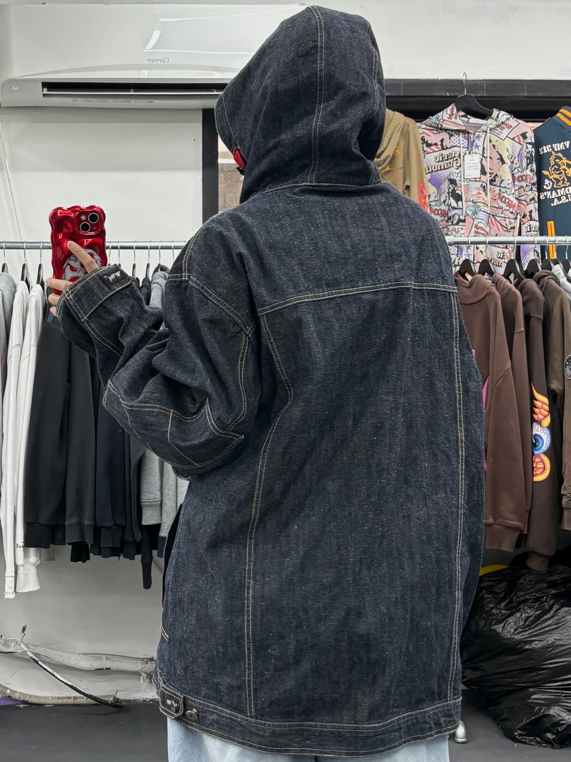 00s MLB 올드스쿨 데님 후드자켓 상품이미지5