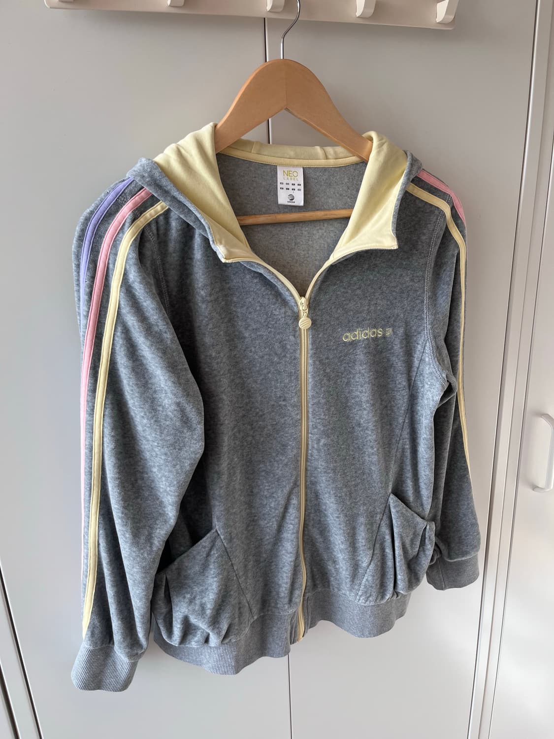 아디다스 솜사탕 삼선 무지개 후드집업  상품이미지5