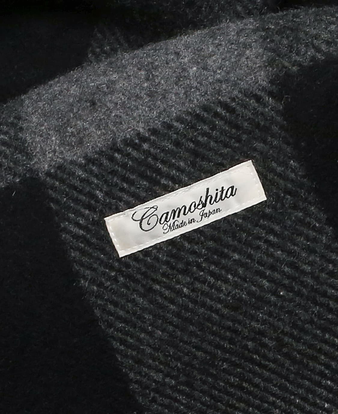 카모시타 [Camoshita] 블랙 체크 네프 숄 벨트 코트 상품이미지6