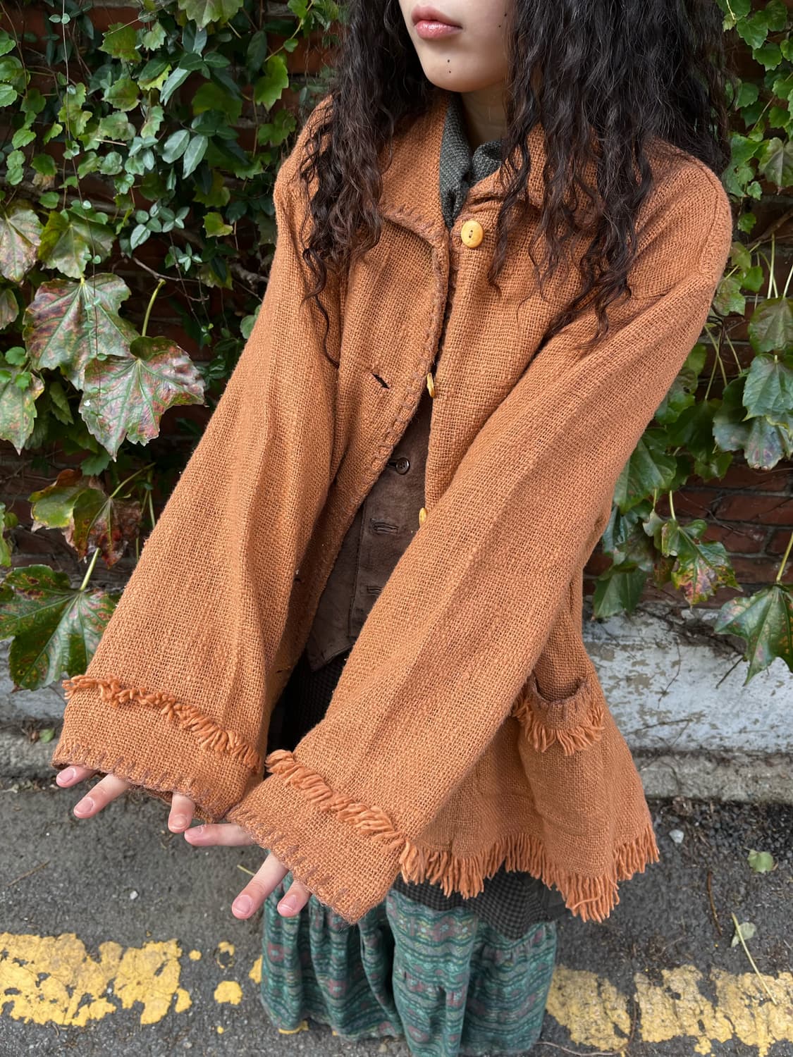 오렌지 브라운 히피 자켓 상품이미지3