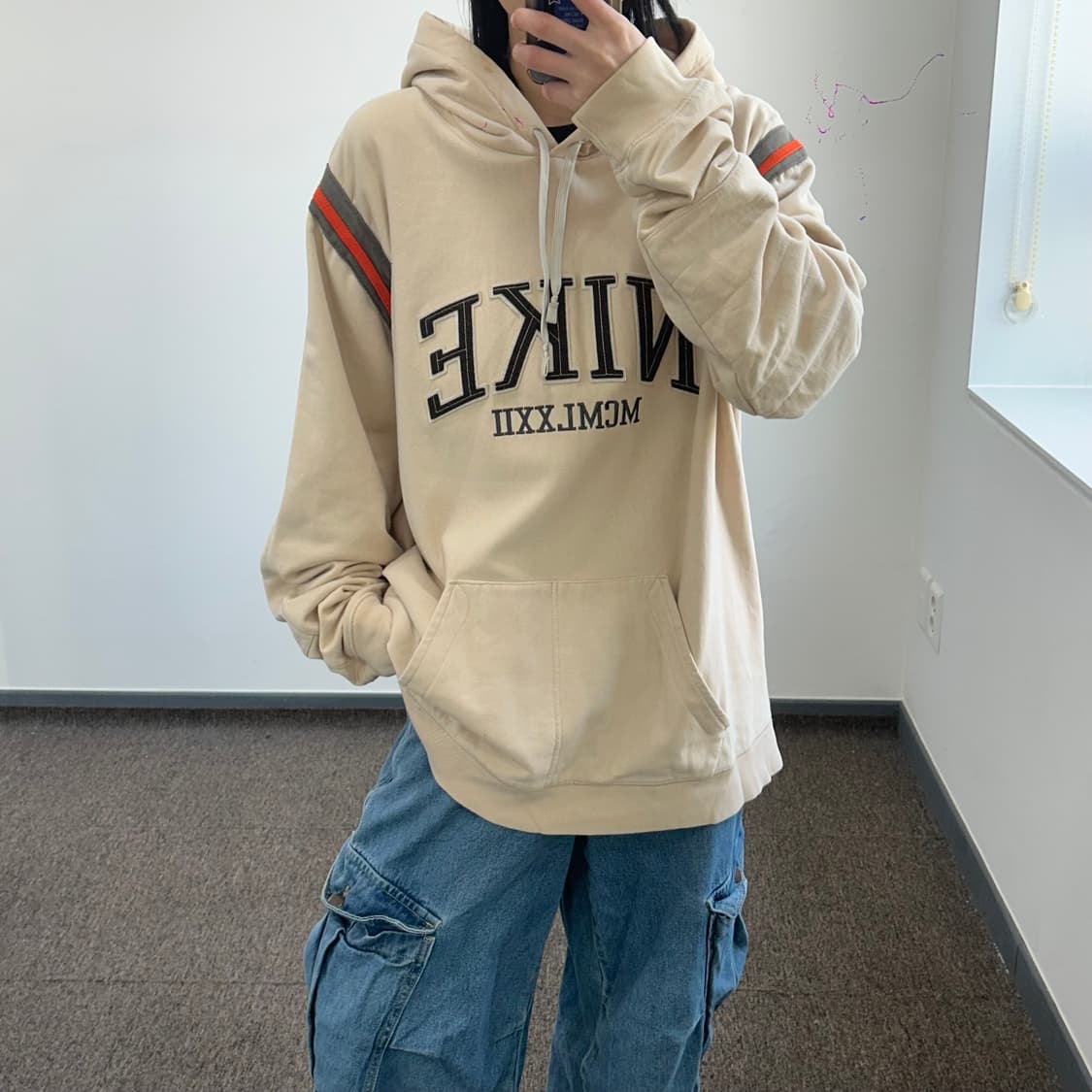 Nike 나이키 브라운로고 베이지 후드티 상품이미지1