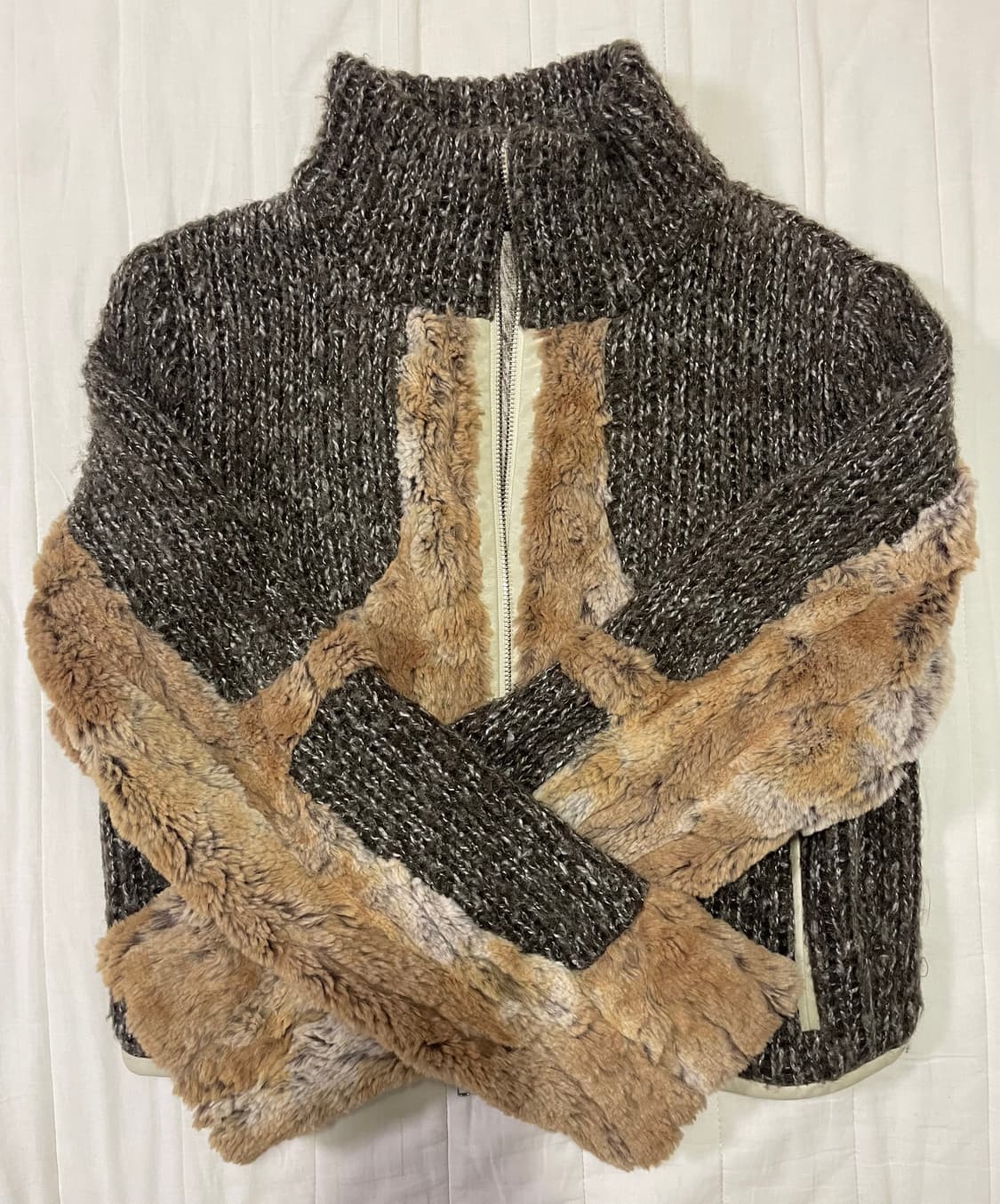 오들리워크샵 퍼자켓 스몰 니트퍼자켓 래빗퍼 상품이미지5