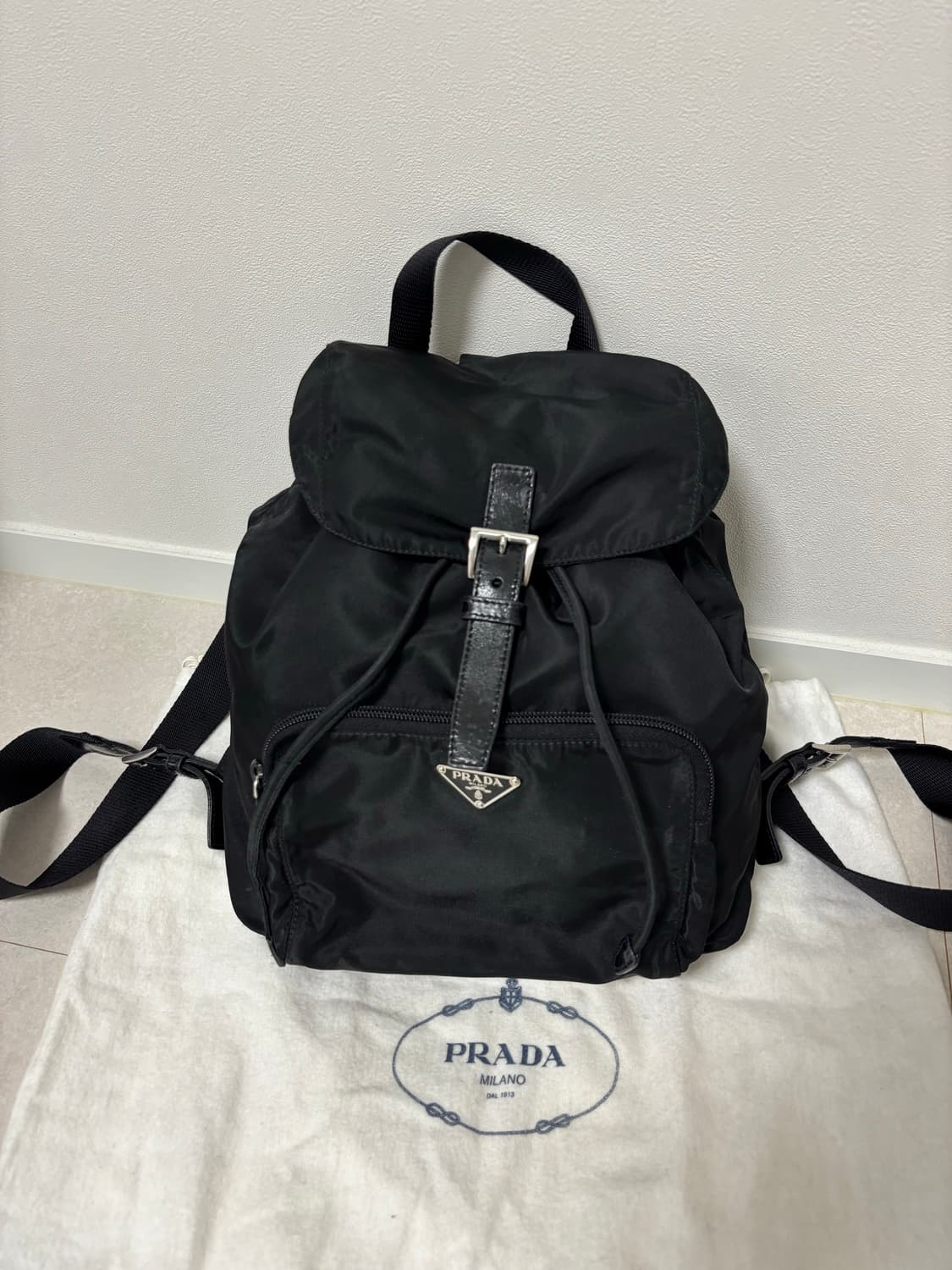 프라다 블랙 포코노 백팩 스몰 상품이미지1