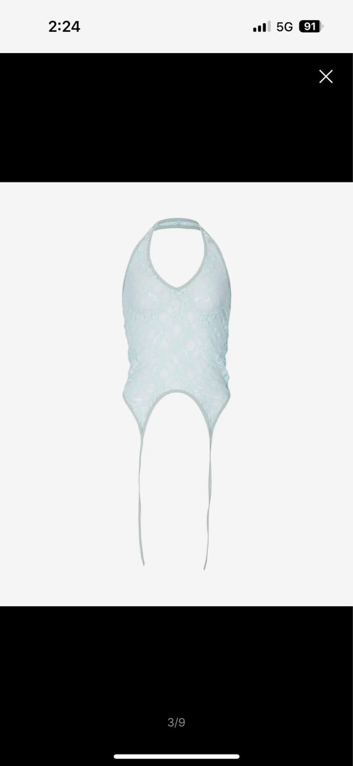 새상품 플리즈노팔로우 Marin Strap Shirring 반팔 레이어드 상품이미지5