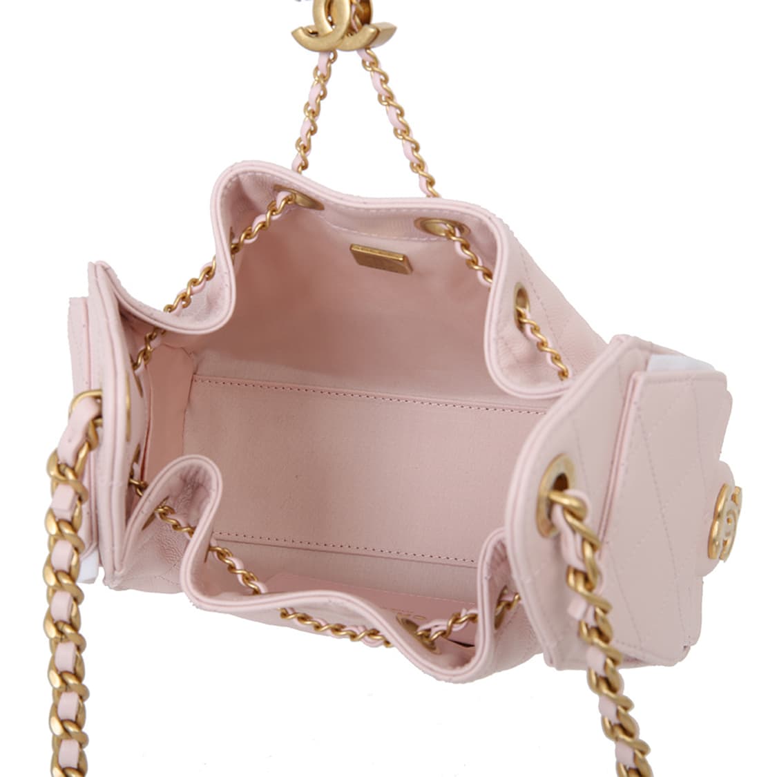 샤넬 25백 미니 캐비어 핑크 금장 체인숄더백 AS5631 상품이미지5