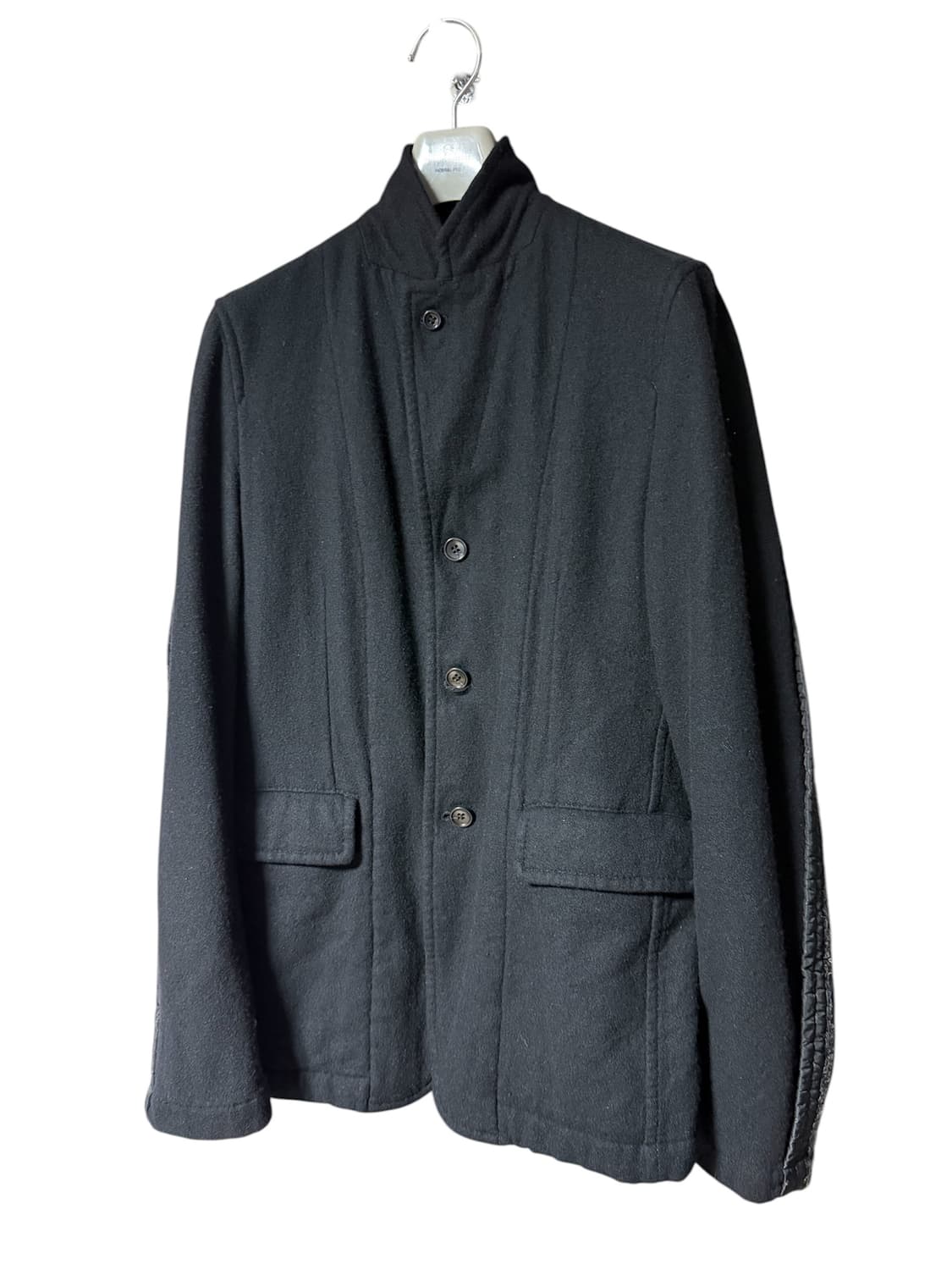 꼼데가르송 블랙 울 스탠카라 라인 자켓 상품이미지2