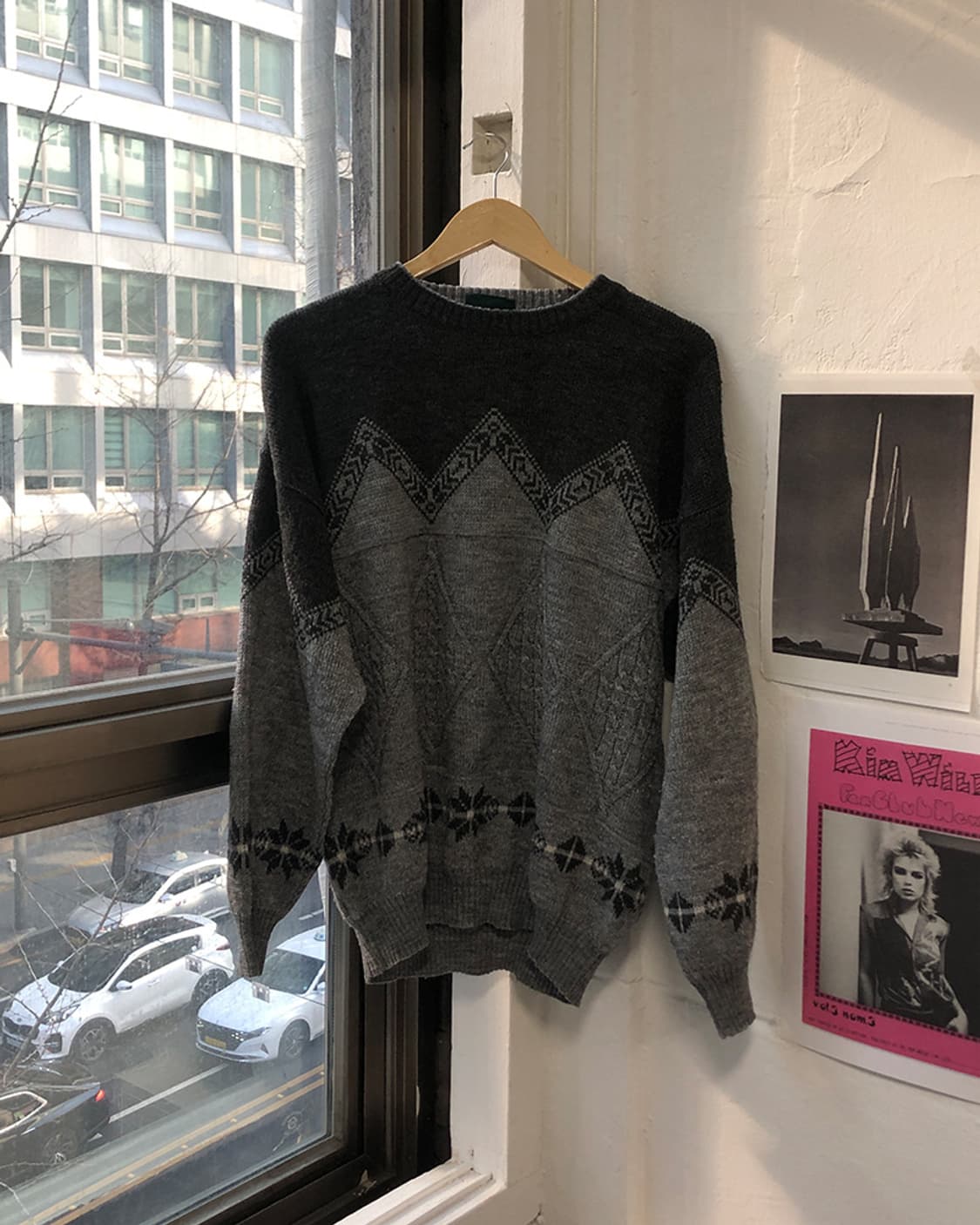 빈티지 90's 그레이 투톤 니트 스웨터 상품이미지4