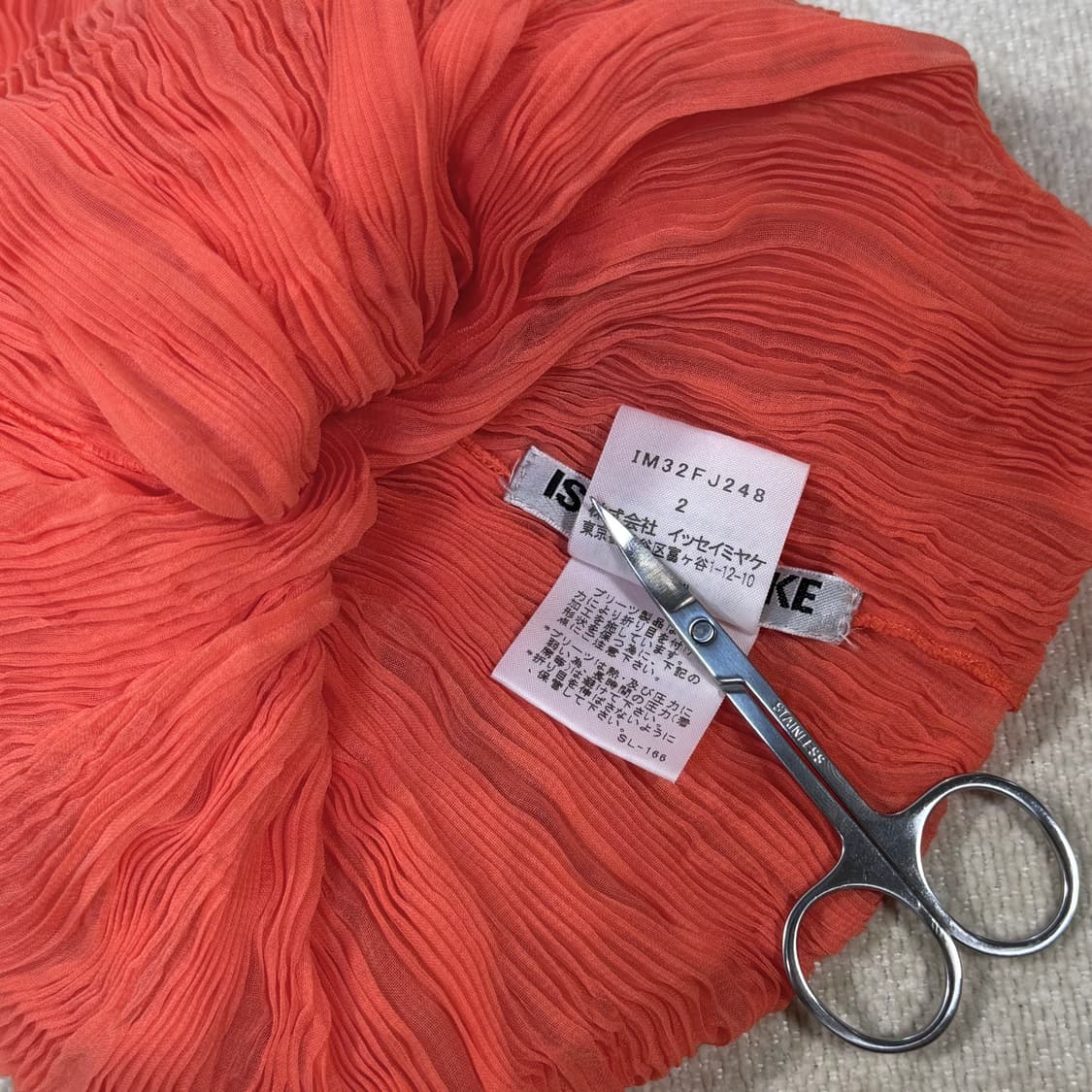 Issey Miyake Pleated Orange Pink Top 상품이미지6