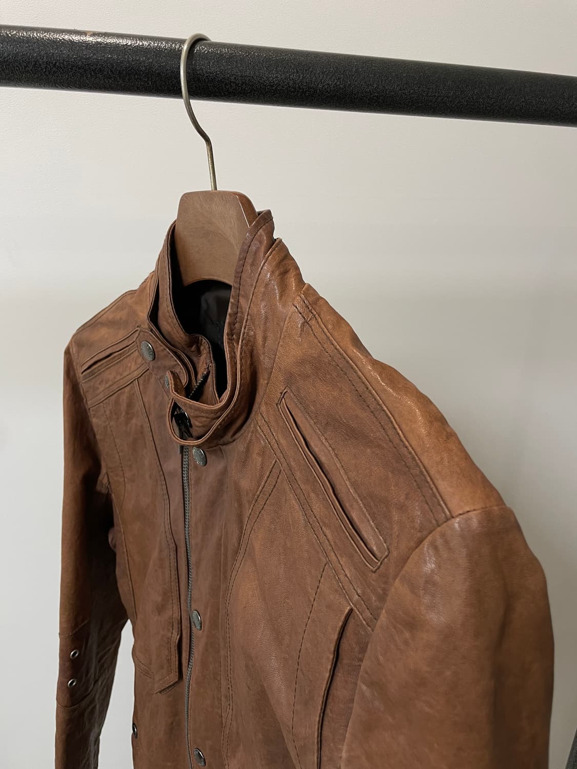 (M) Guess 게스 브라운 램스킨 양가죽 자켓 상품이미지3