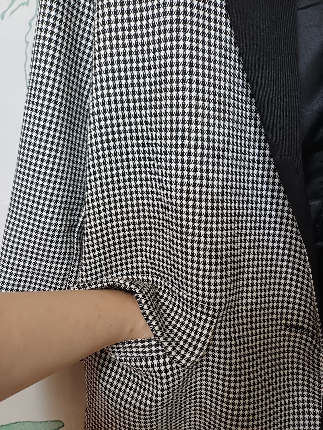 새상품급/유니크 체크 반반 자켓 블레이저 상품이미지8