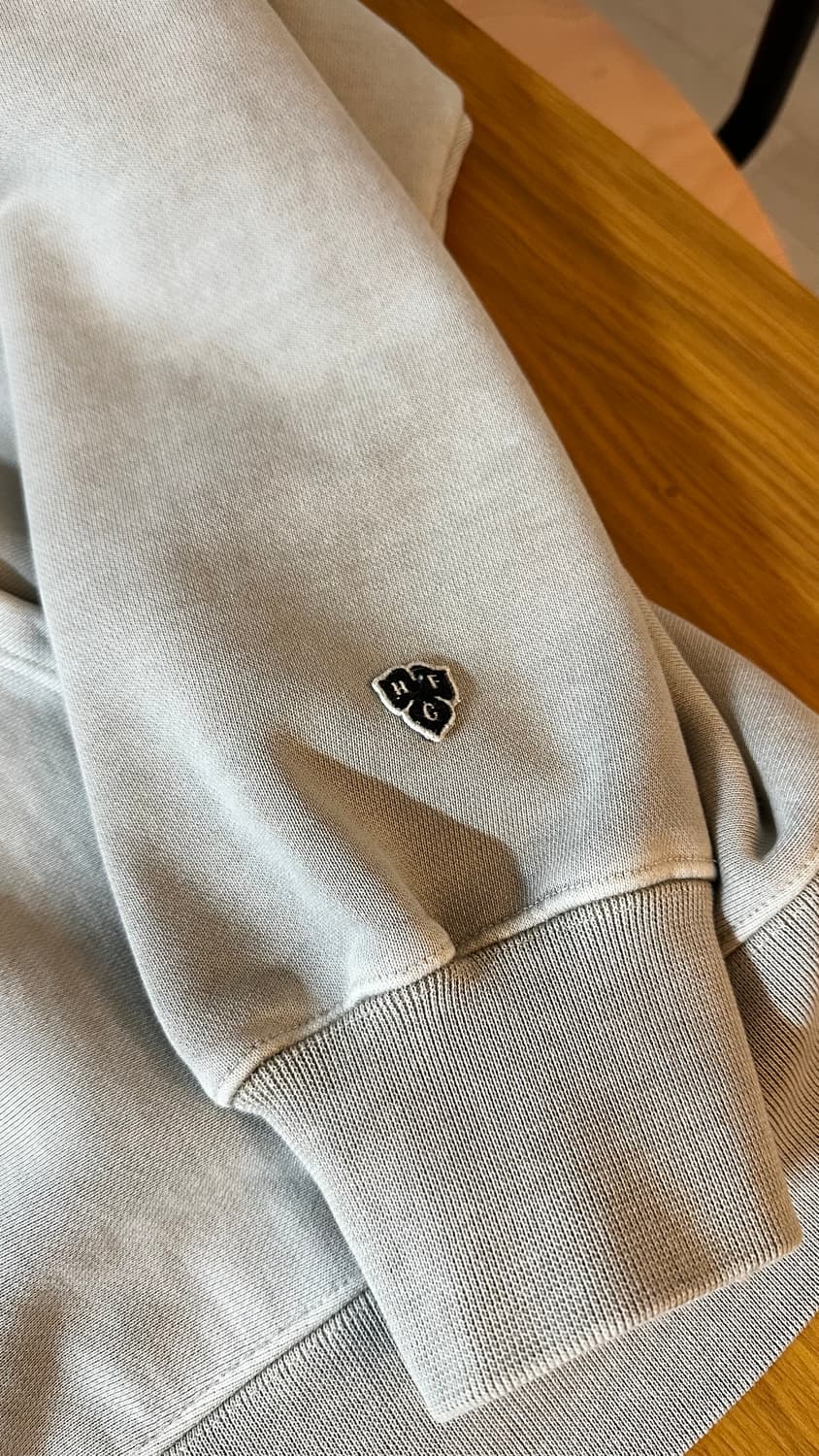 헤리티지플로스 PIGMENT ZIP-UP Hoodie 라이트그레이 상품이미지4