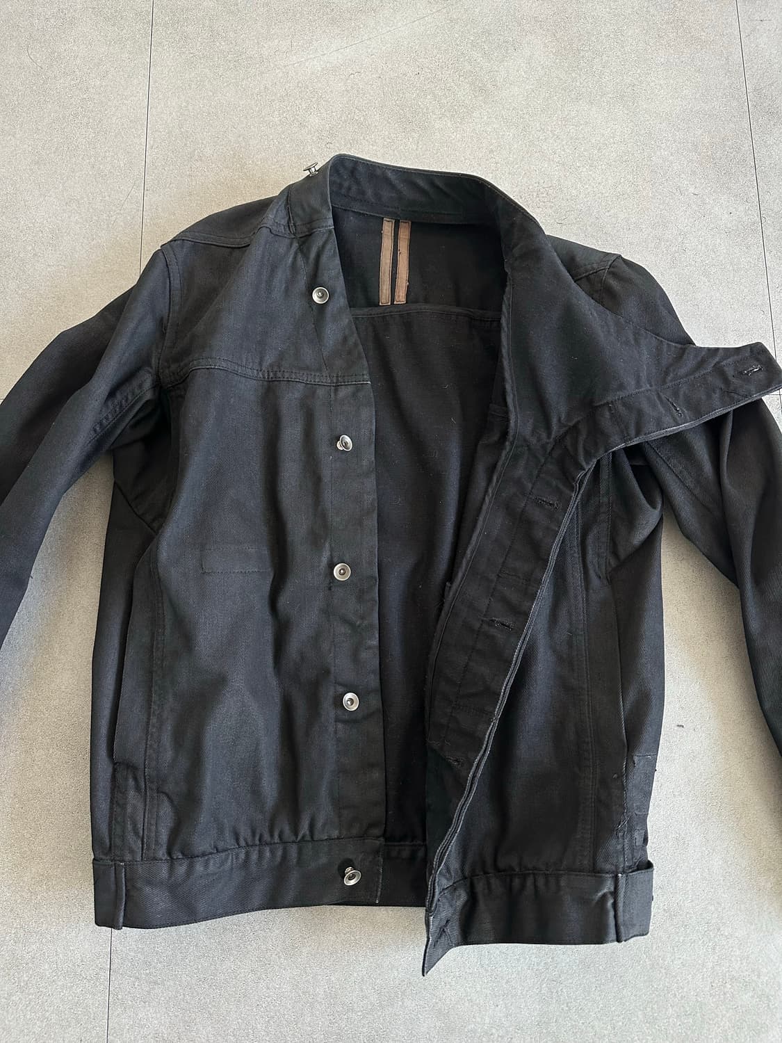 릭오웬스 슬레이브 왁스코팅 하이넥 자켓 상품이미지8