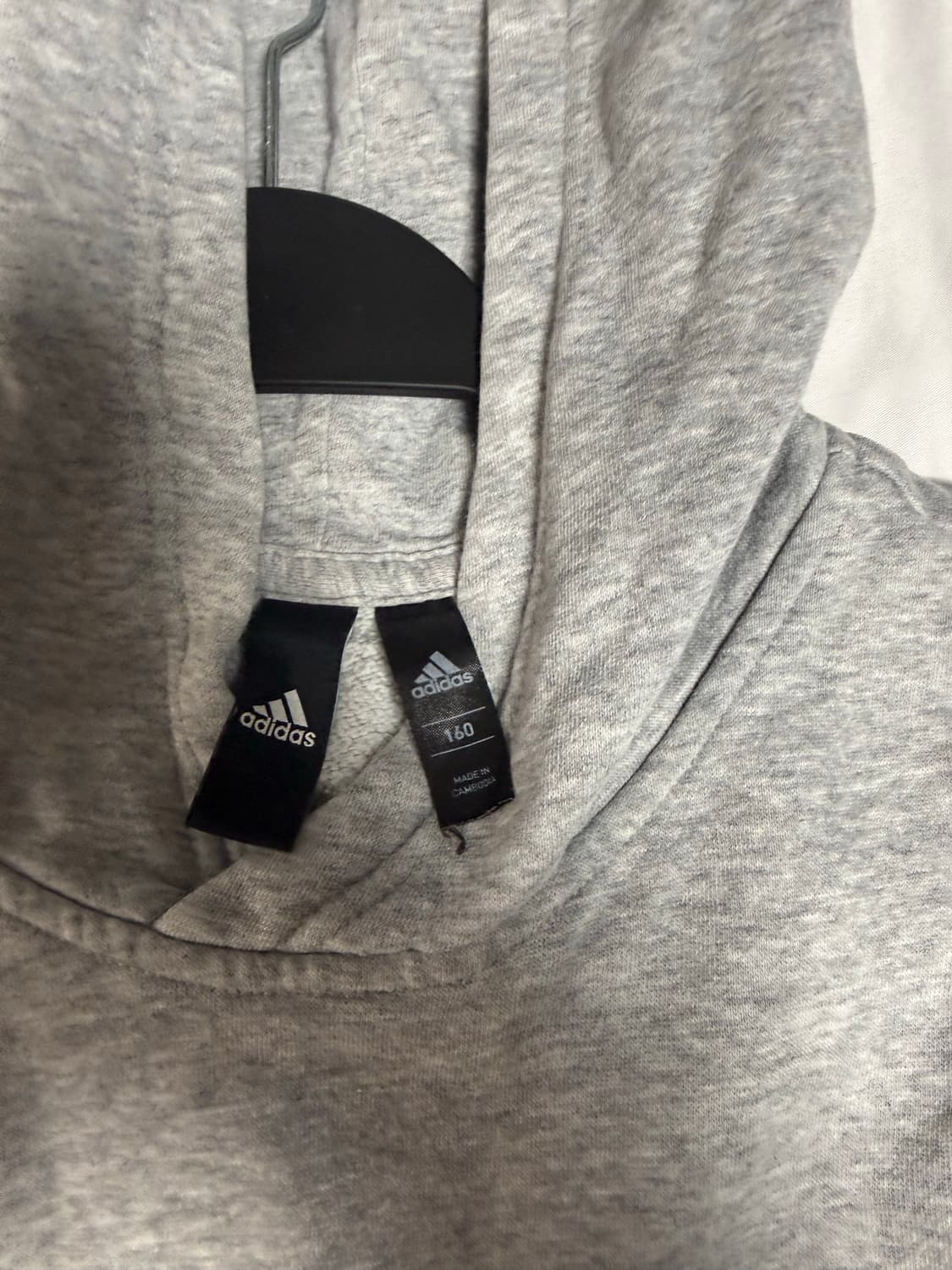 Adidas Grey Navy 3-Stripes Hoodie 160 상품이미지2