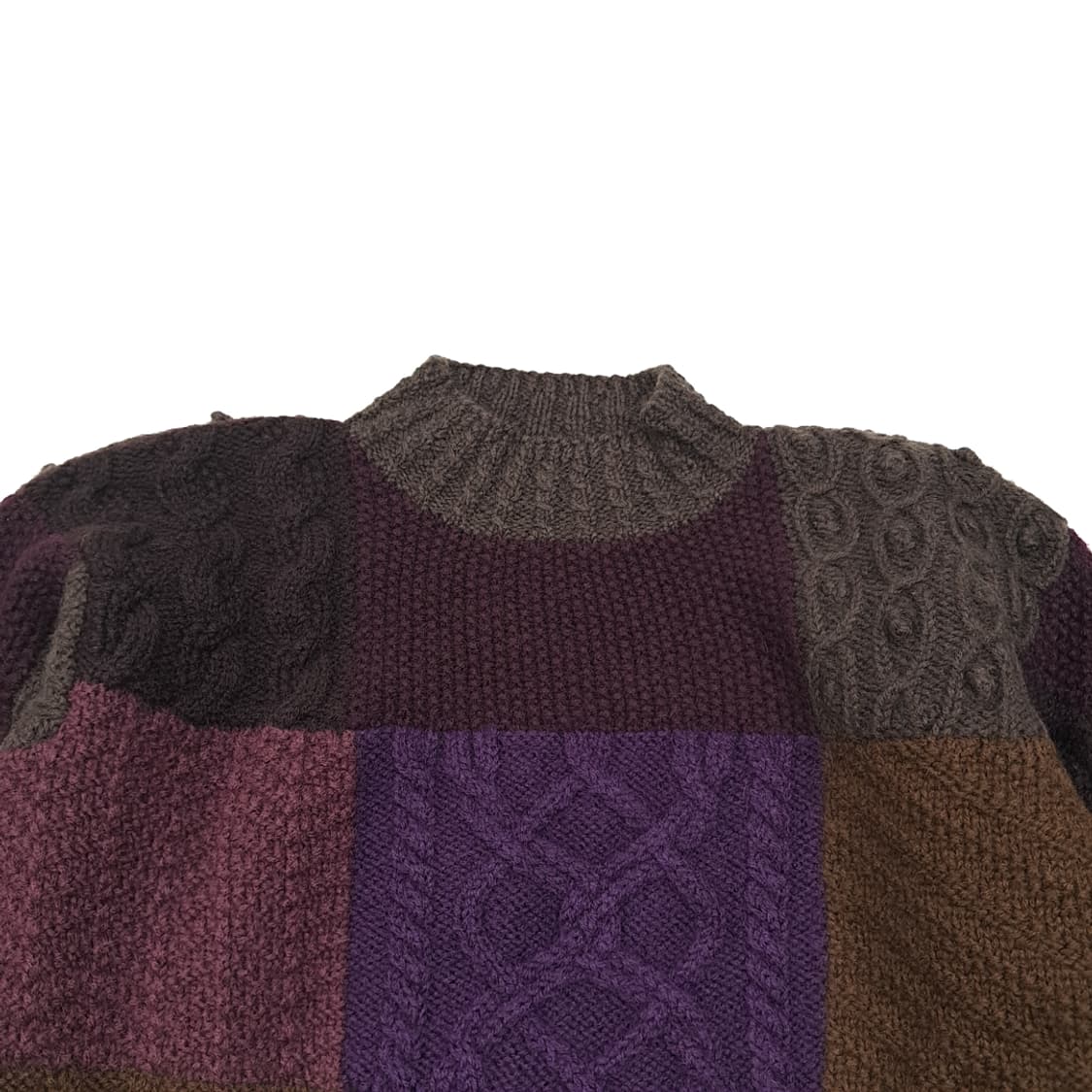 CL070 S/M 엘엘빈 멀티 블록 크레이지 패턴 패치워크 니트 상품이미지2