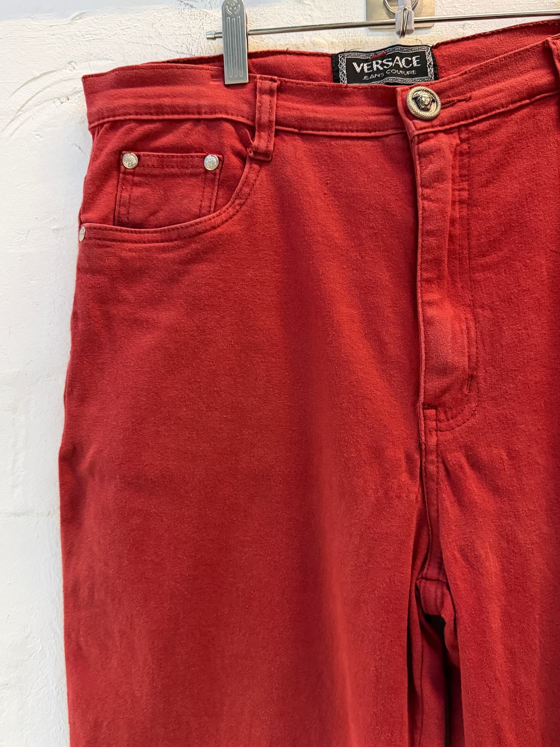 Versace 베르사체 진스 빈티지 데님 숏 팬츠 레드 32 상품이미지3