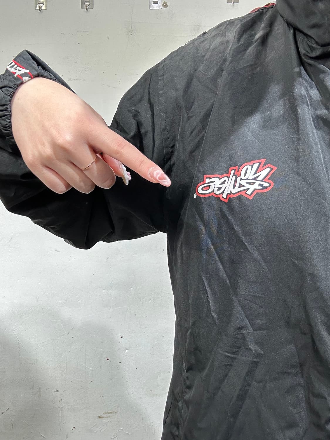 일본 빈티지 블랙 올드스쿨 프린팅 빅 로고 트랙 자켓 상품이미지4