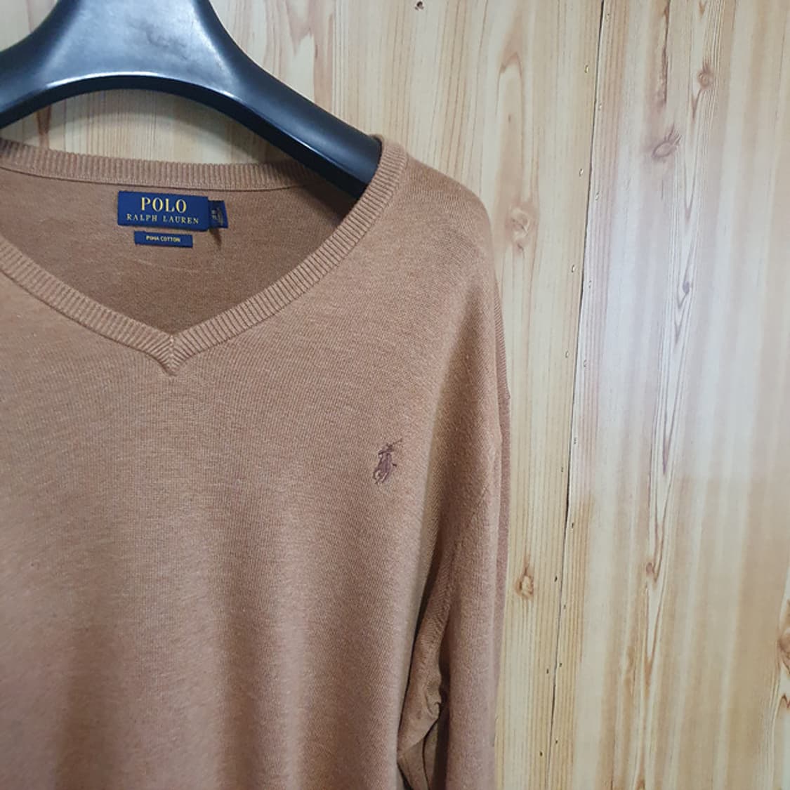 폴로 피마코튼 브이넥 니트 xxl 상품이미지2