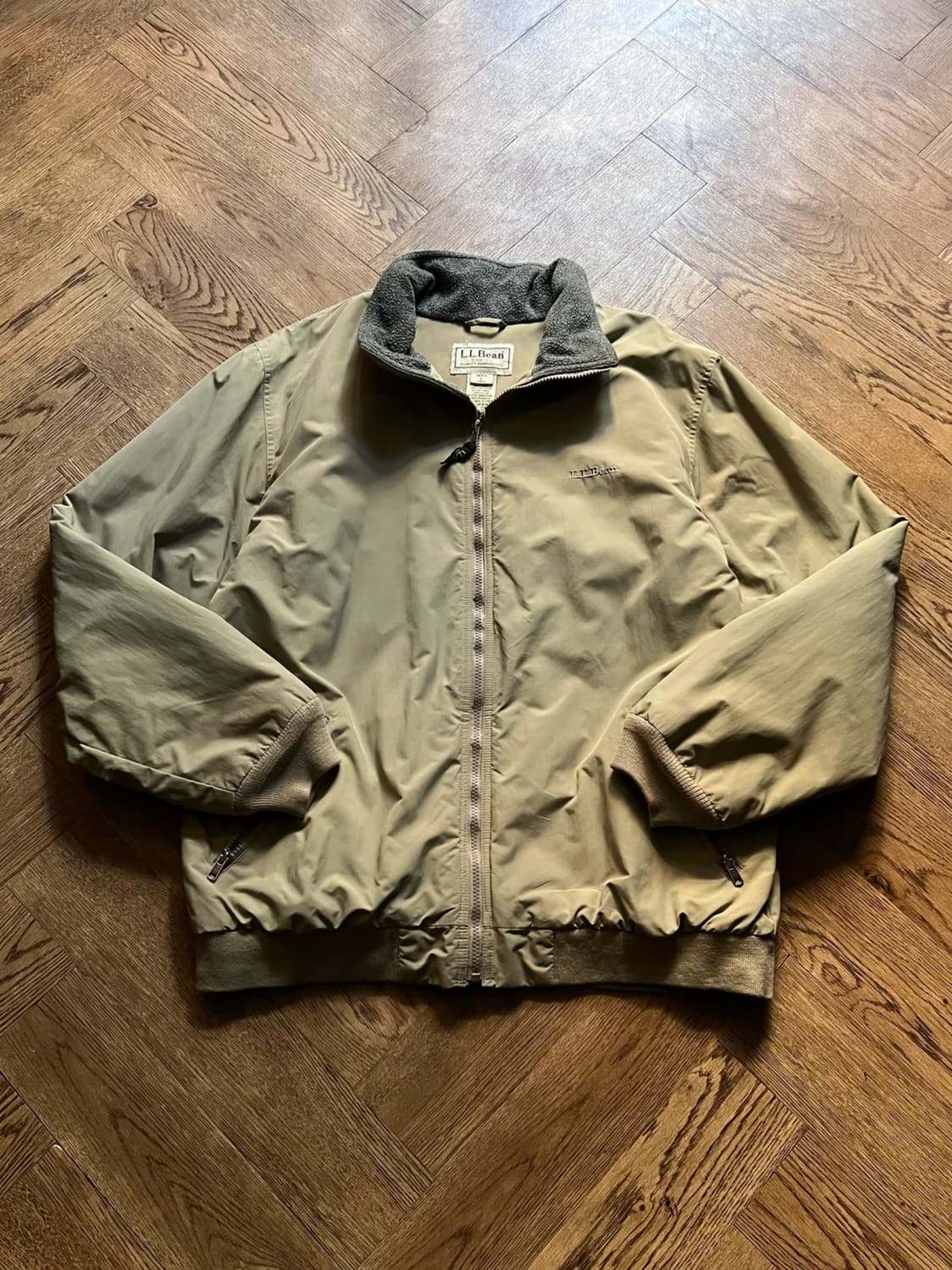 [L]엘엘빈 USA 플리스 라이닝 베이지 웜업 자켓 상품이미지1