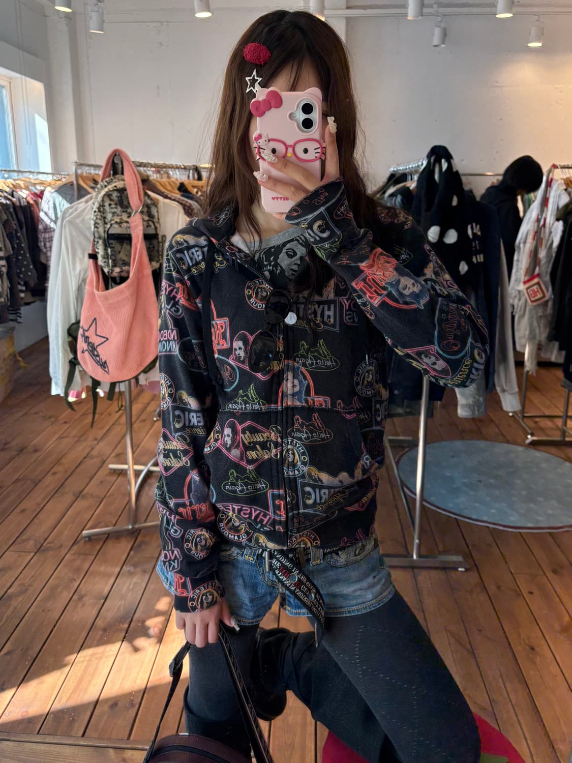 히스테릭글래머 패턴 후드집업 상품이미지1