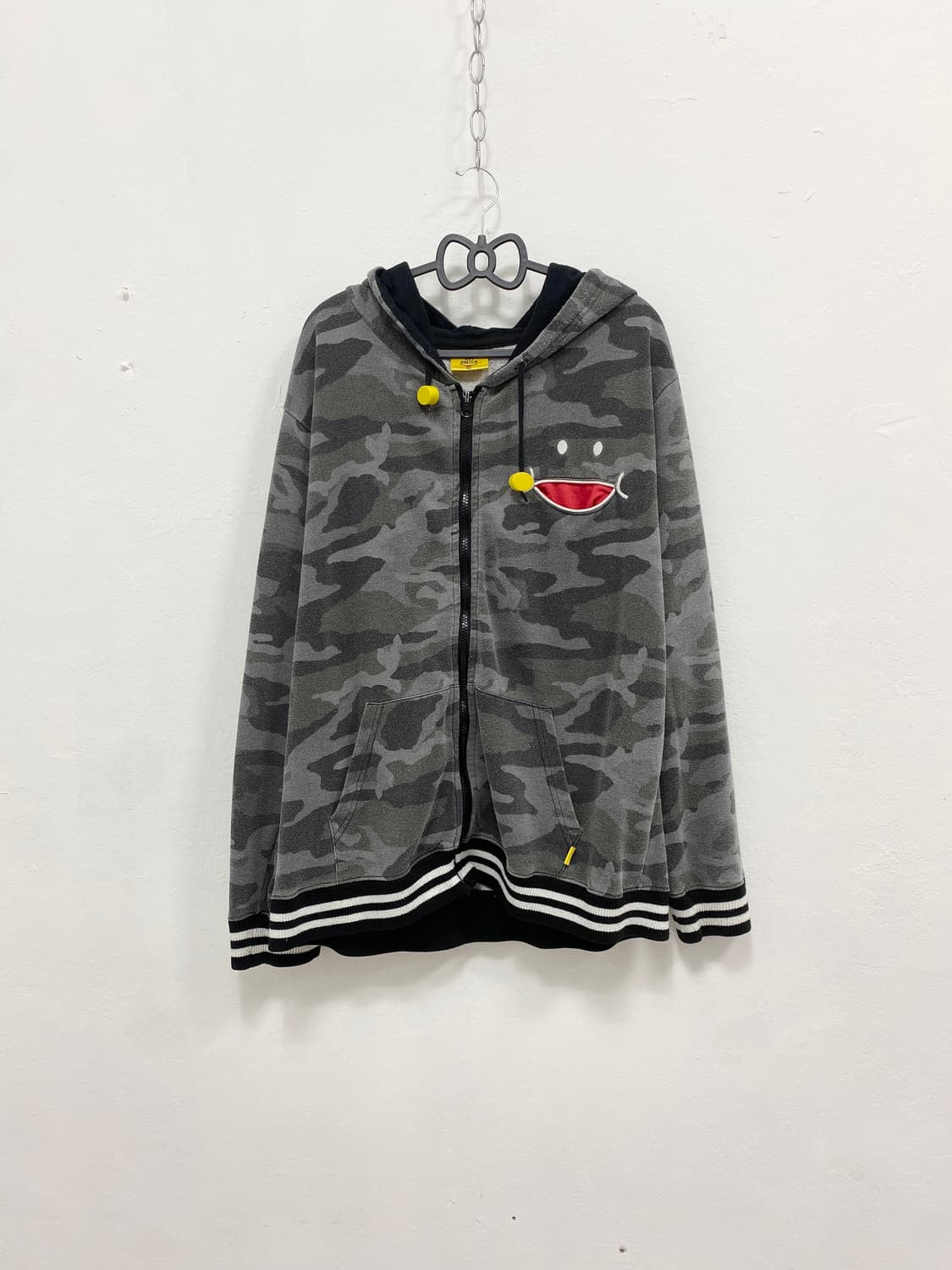[UP! SMILE] 그레이 카모 y2k 포켓 후드집업 상품이미지5