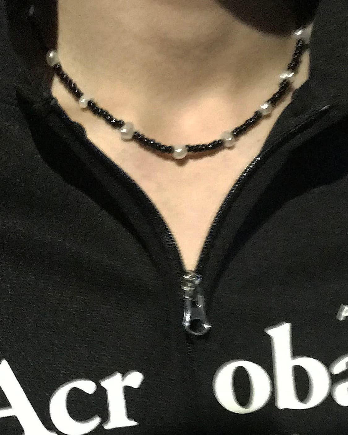 Black sunstone bead necklace 판매합니다 상품이미지4