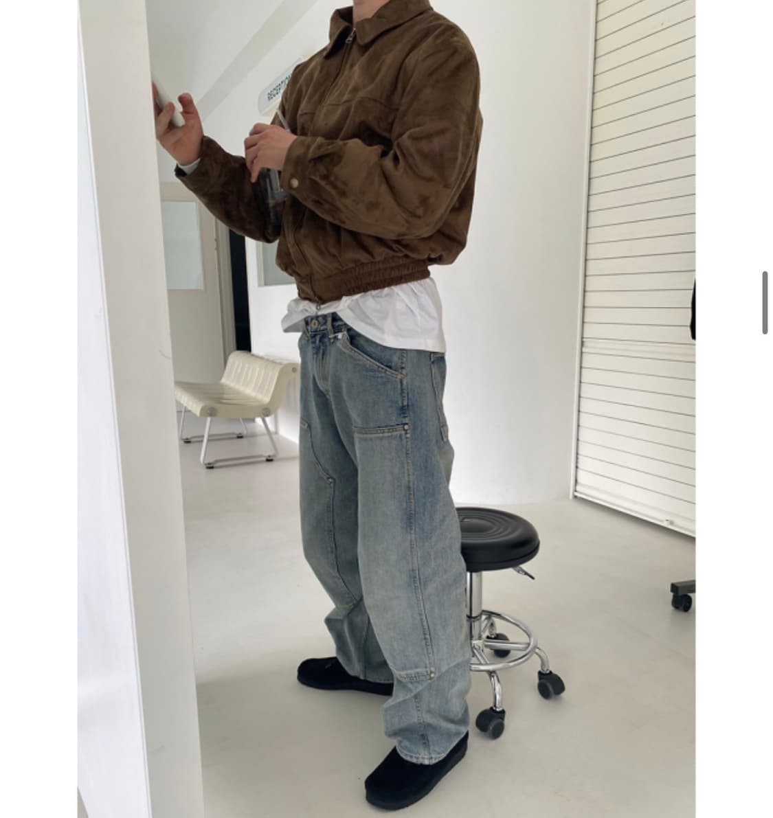 유먼트 프로젝트 더블니 데님 팬츠 상품이미지1