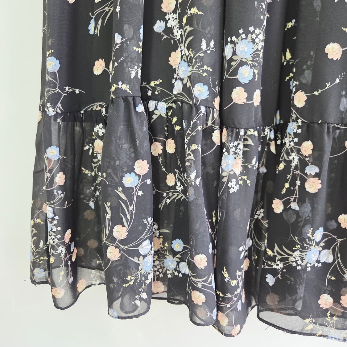 jj지고트 플라워 쉬폰 롱원피스 여성 프리사이즈 상품이미지6