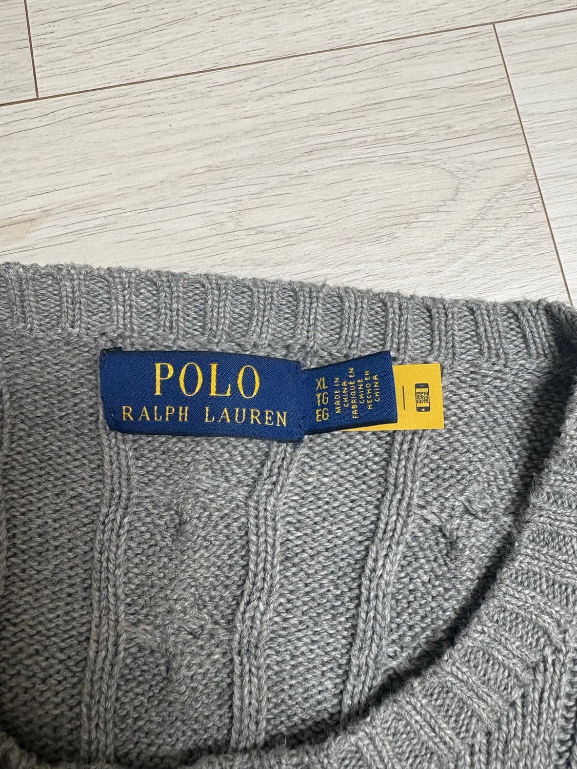 폴로 꽈배기 그레이 남성 니트 상품이미지5