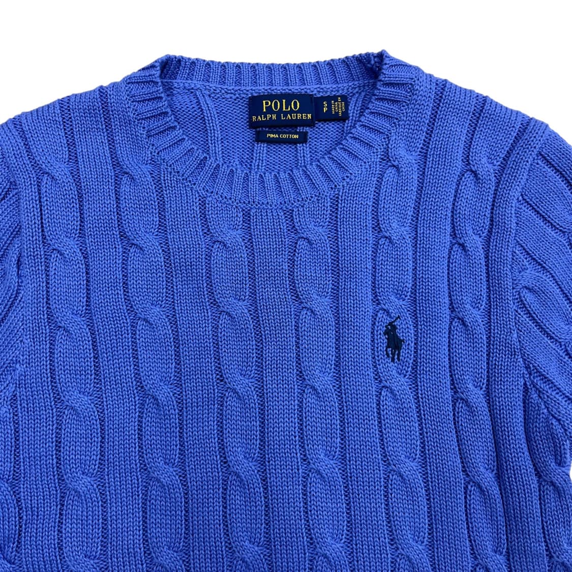 폴로 랄프로렌 네이비포니 블루 꽈배기 반팔니트 S 상품이미지4