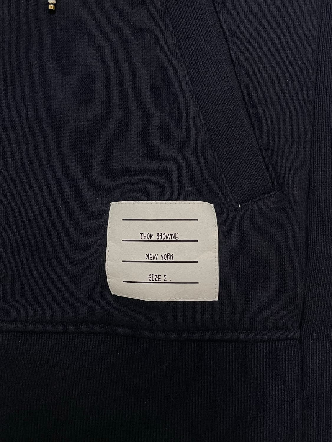 톰브라운 사선완장 금장 후드집업 네이비 [2] 상품이미지5