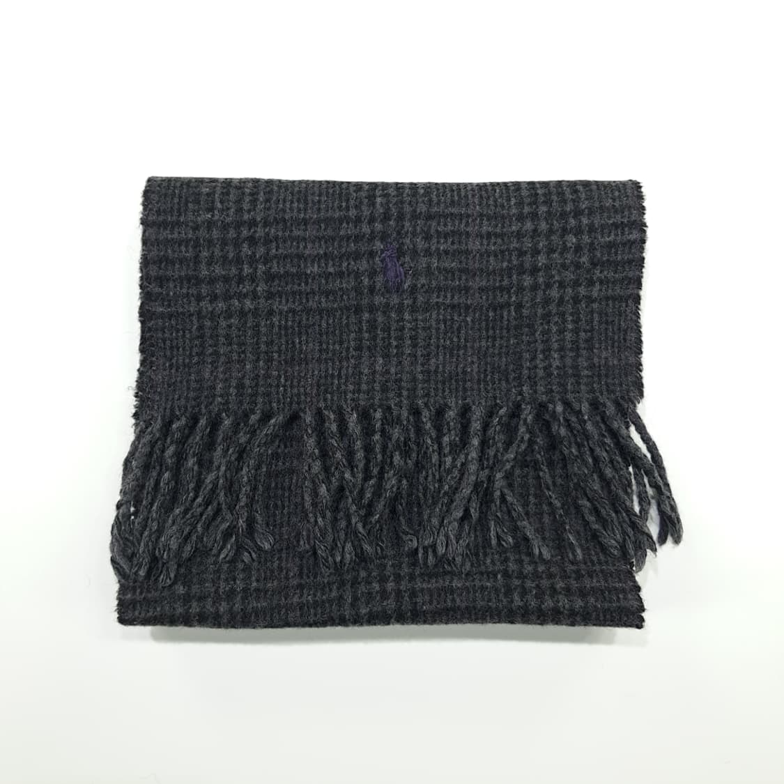 MX263 폴로 랄프로렌 하운드투스 다크그레이 양면 버진울 목도리 머플러 상품이미지7