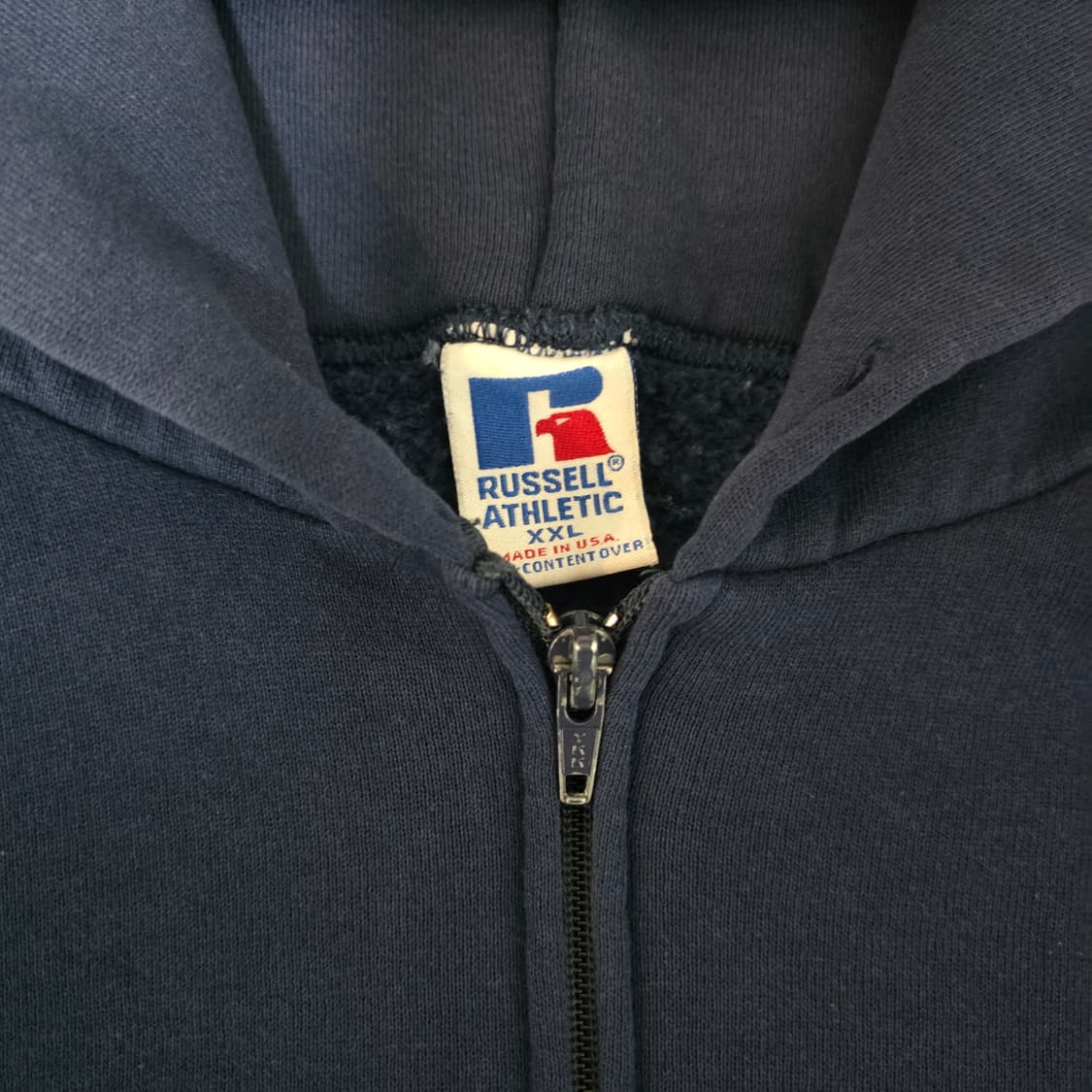 [XXL] 90s USA 빈티지 러셀 애슬레틱 후드집업 네이비 굿컨디션 상품이미지3