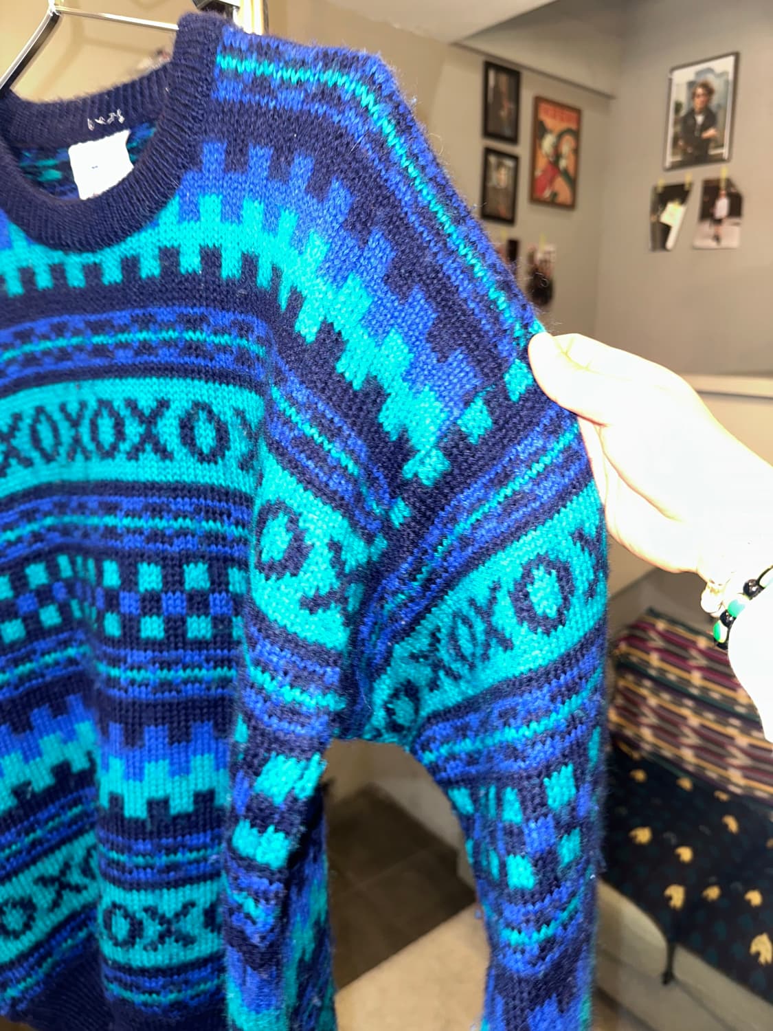 90‘s Stobi Denmark pure wool ethnic knit 상품이미지5